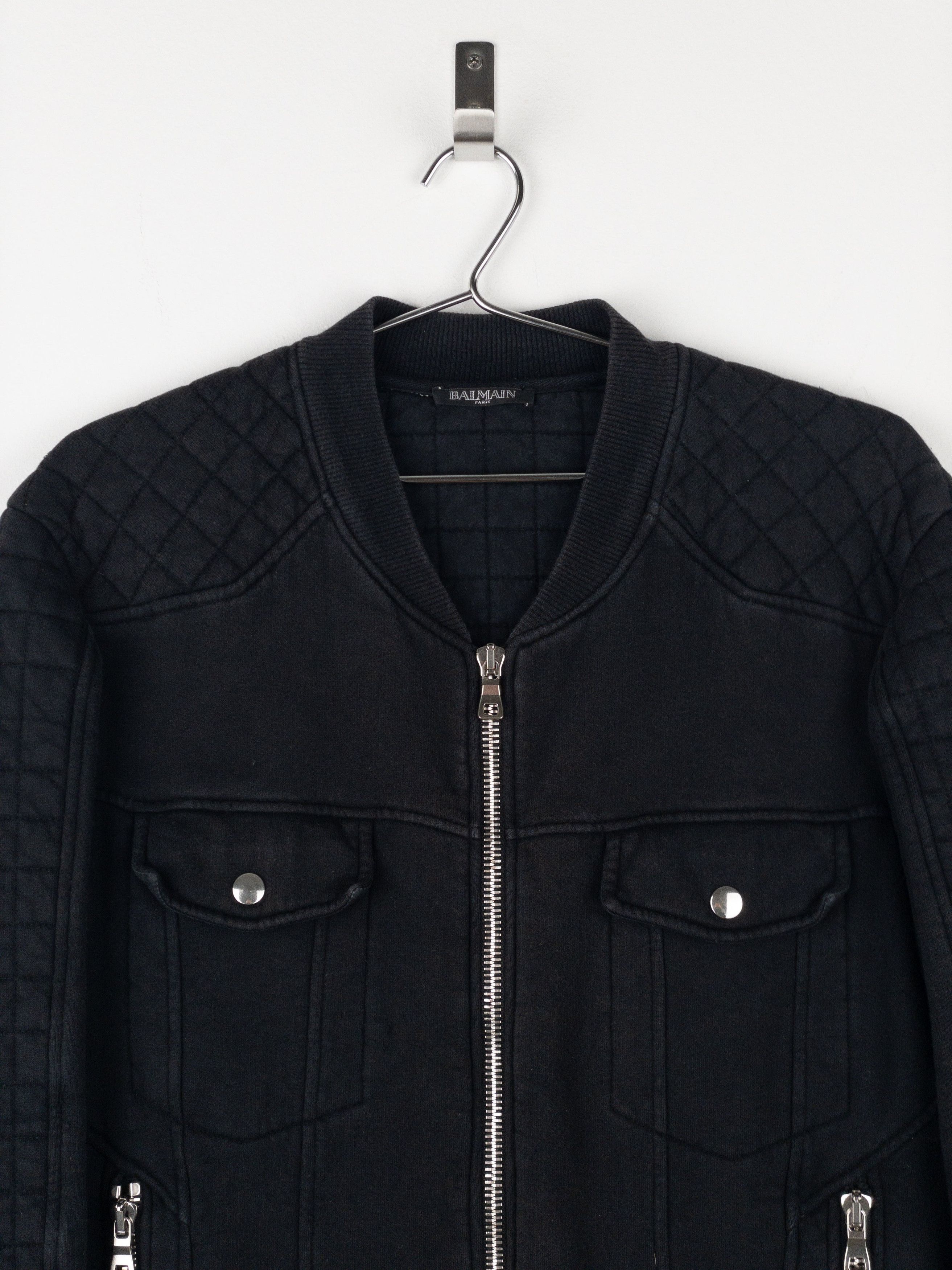 Balmain by Olivier Rousteing SS14 Belted Sweatshirt Biker Jacket Size US M / EU 48-50 / 2 - 3 Thumbnail