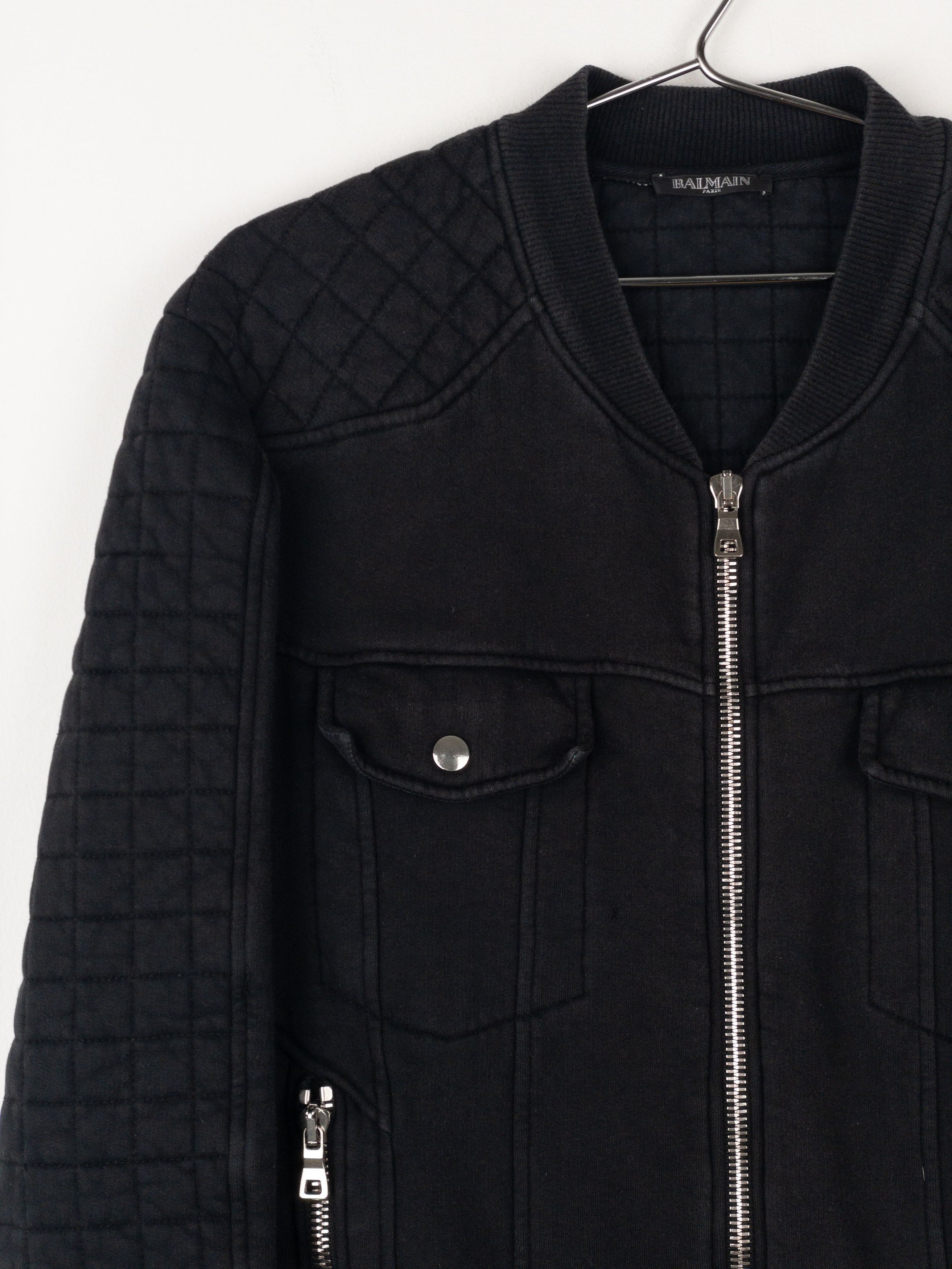 Balmain by Olivier Rousteing SS14 Belted Sweatshirt Biker Jacket Size US M / EU 48-50 / 2 - 5 Thumbnail