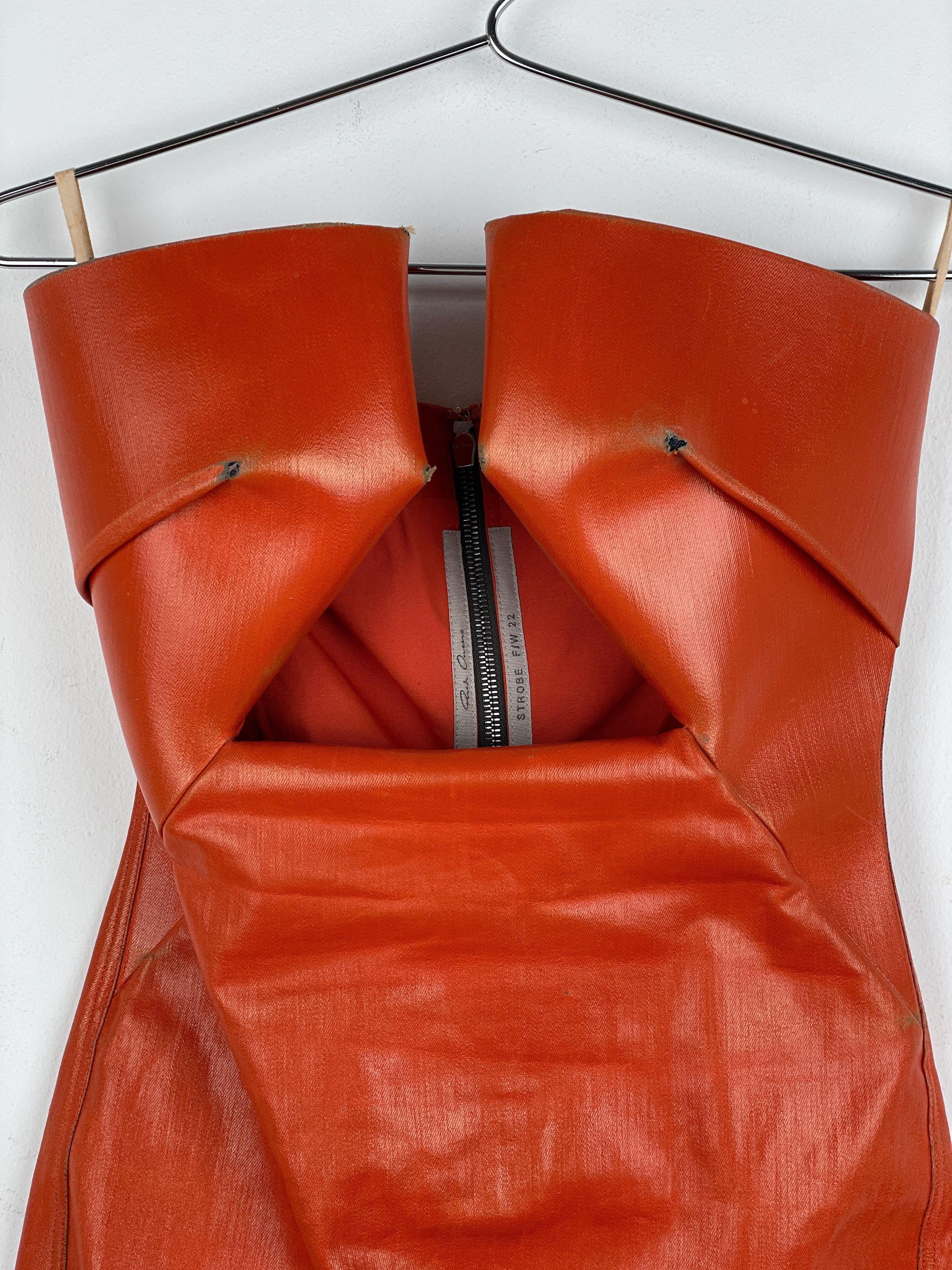 Rick Owens AW22 'Strobe' Coated Denim Prong Mini Dress Size S / US 4 / IT 40 - 3 Thumbnail