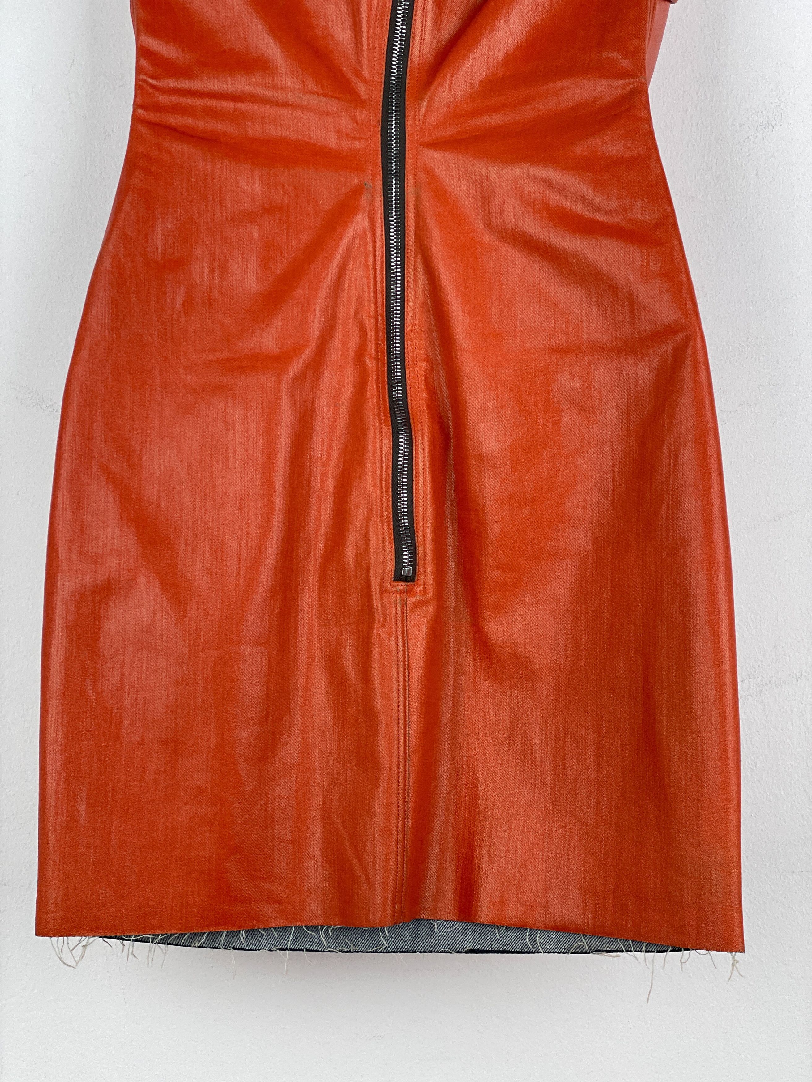 Rick Owens AW22 'Strobe' Coated Denim Prong Mini Dress Size S / US 4 / IT 40 - 8 Thumbnail