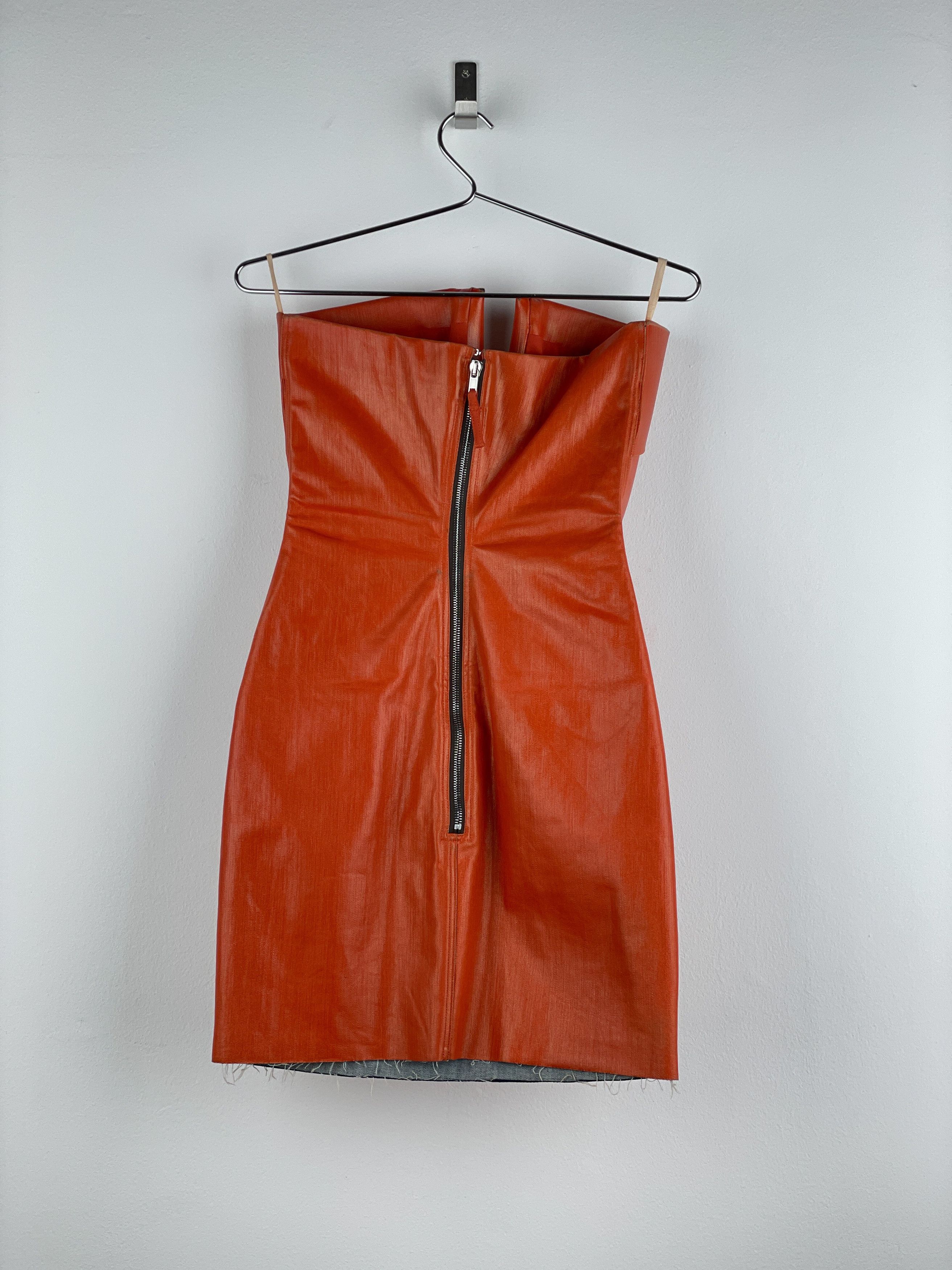 Rick Owens AW22 'Strobe' Coated Denim Prong Mini Dress Size S / US 4 / IT 40 - 2 Thumbnail