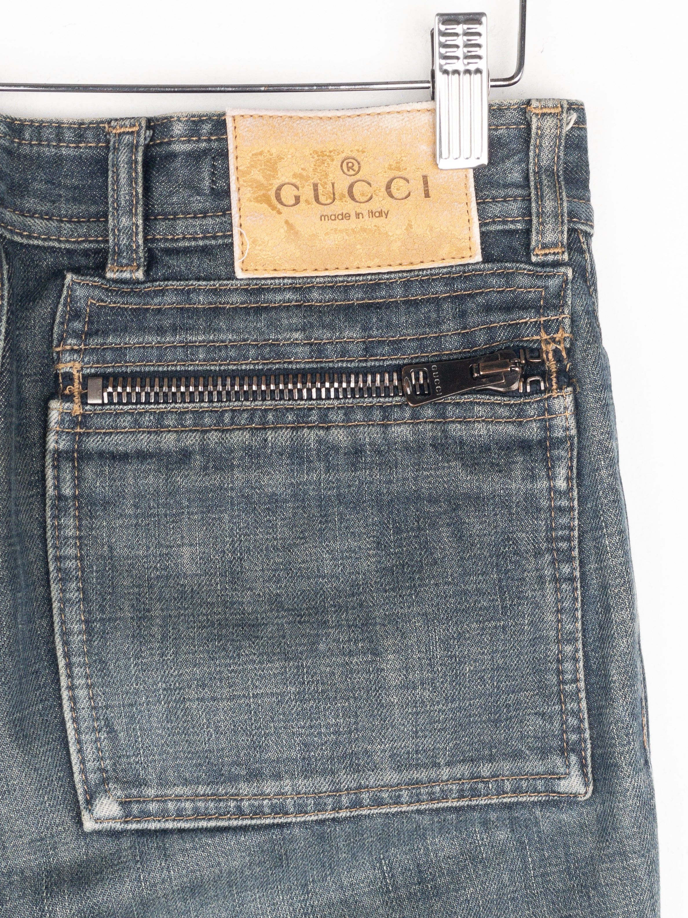 Gucci by Tom Ford SS02 Flared Sanded Bootcut Denim Jeans Size 28" / US 6 / IT 42 - 4 Thumbnail