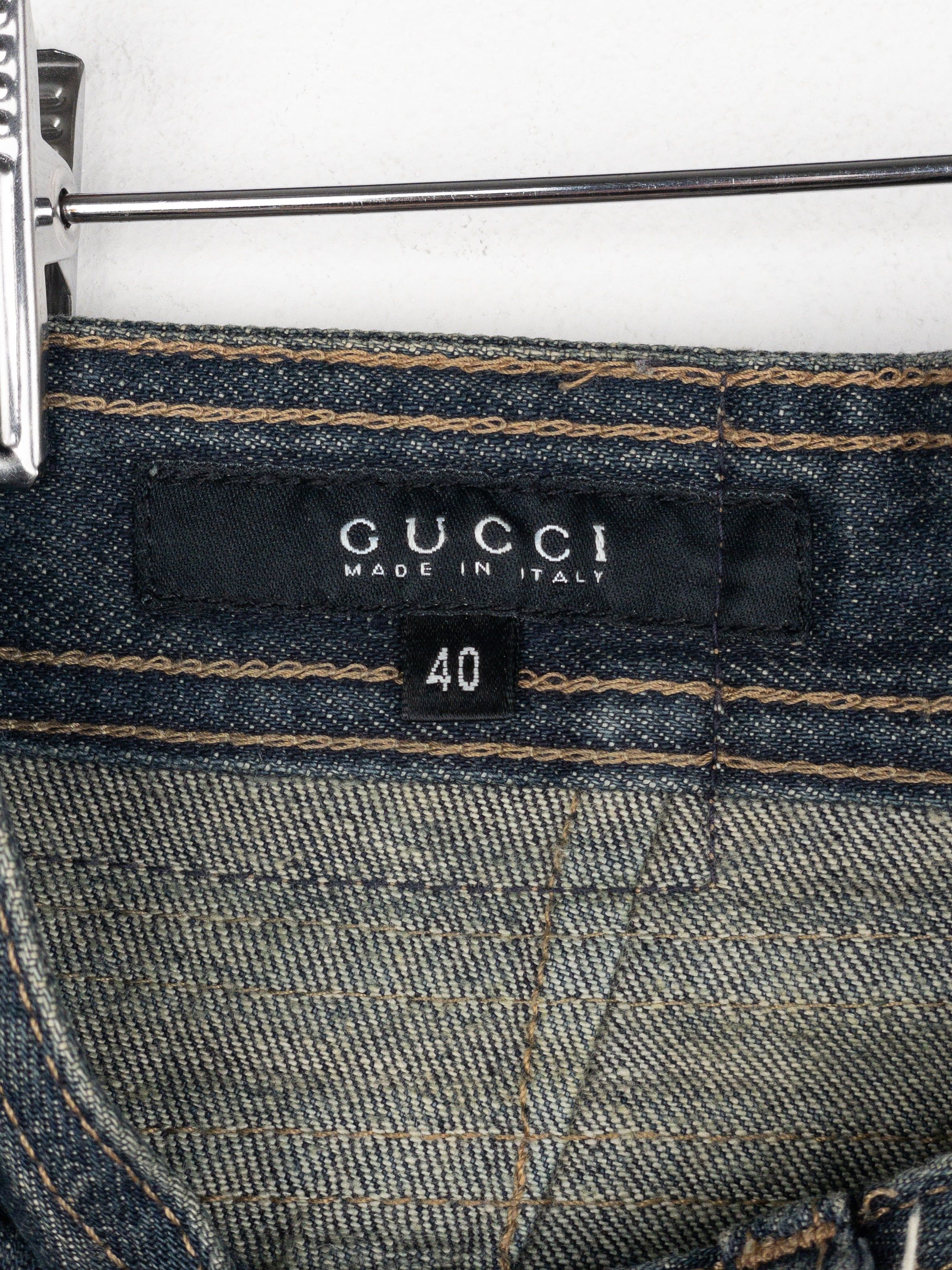 Gucci by Tom Ford SS02 Flared Sanded Bootcut Denim Jeans Size 28" / US 6 / IT 42 - 5 Thumbnail