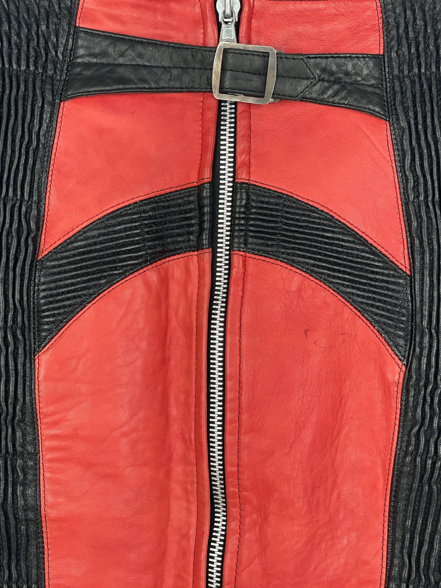 Jean Paul Gaultier AW86 'Russian Constructivist' Leather Biker Pencil Skirt Size 30" / US 8 / IT 44 - 9 Thumbnail