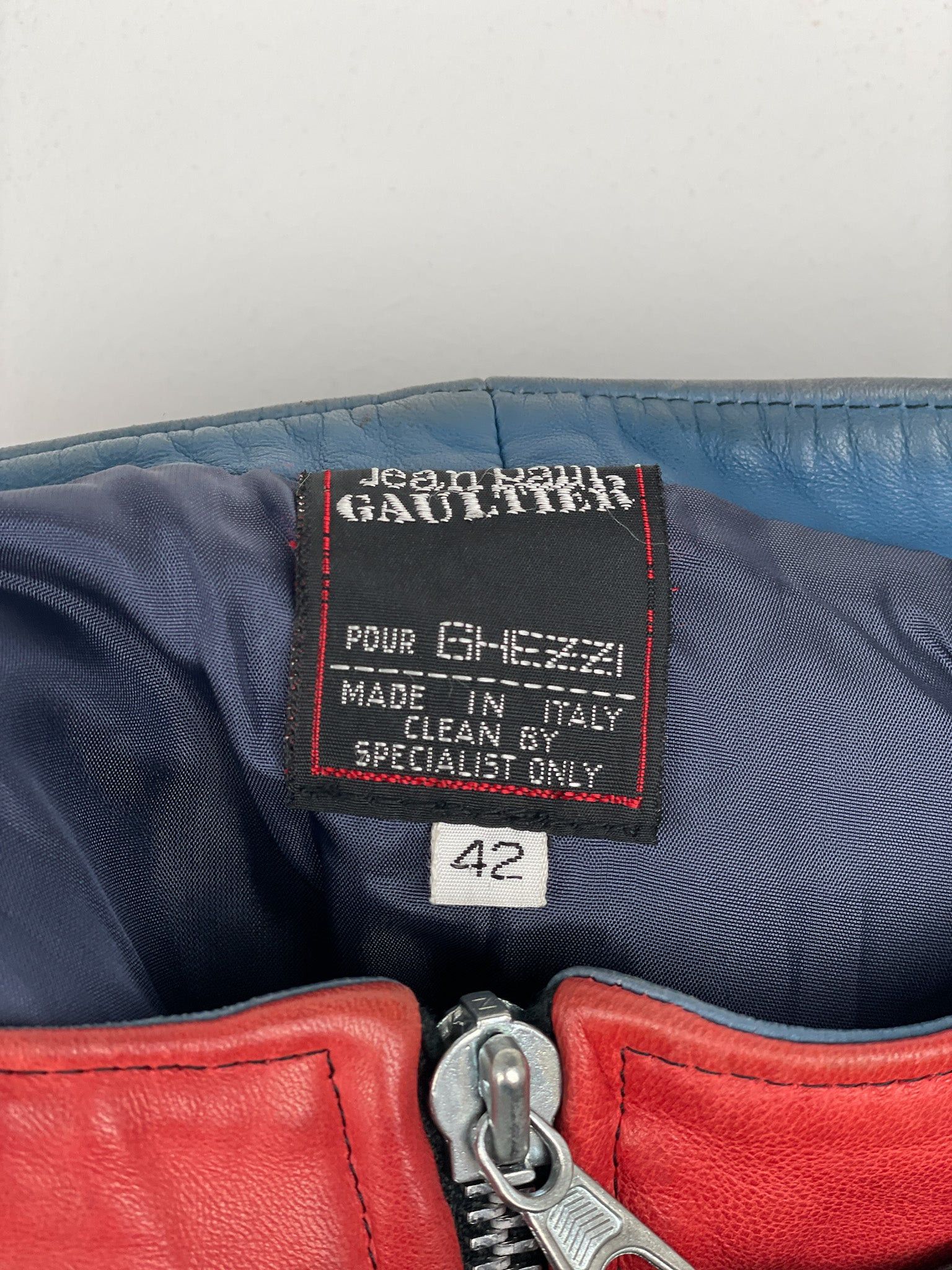 Jean Paul Gaultier AW86 'Russian Constructivist' Leather Biker Pencil Skirt Size 30" / US 8 / IT 44 - 12 Thumbnail