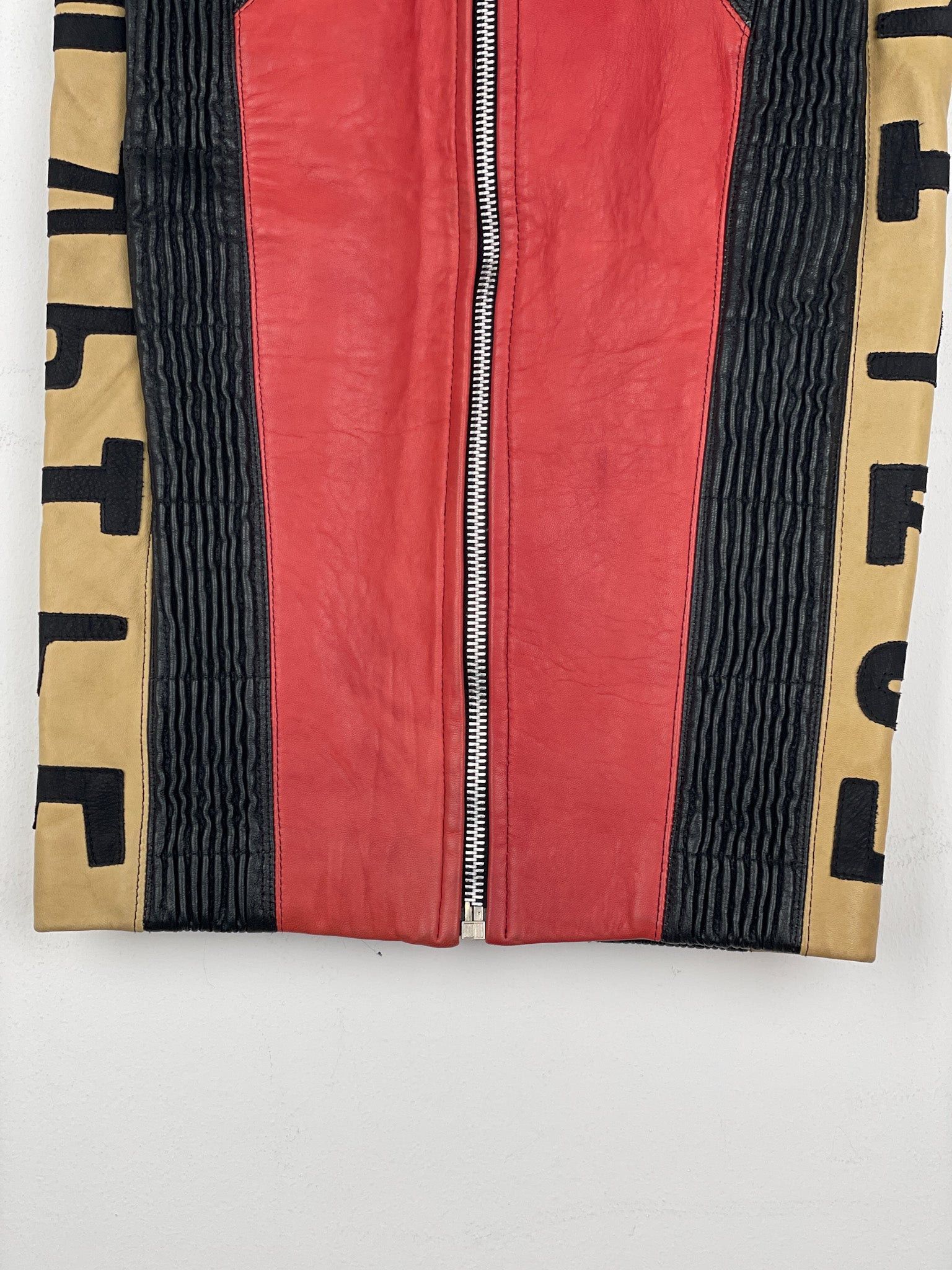 Jean Paul Gaultier AW86 'Russian Constructivist' Leather Biker Pencil Skirt Size 30" / US 8 / IT 44 - 10 Thumbnail