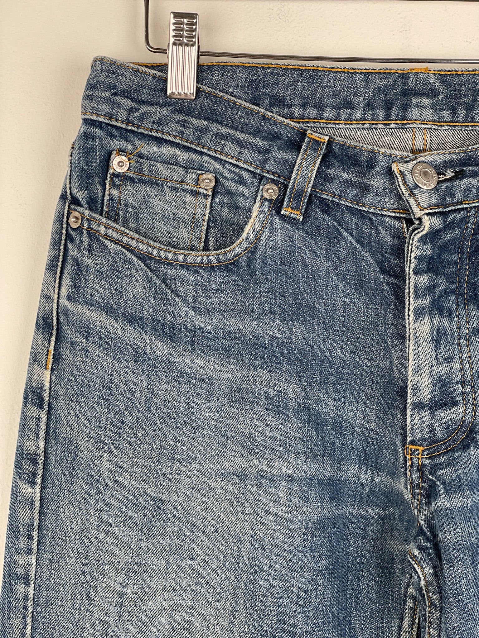 Helmut Lang 1990s Washed Distressed Denim Jeans Size 42" / US 20 - 4 Thumbnail