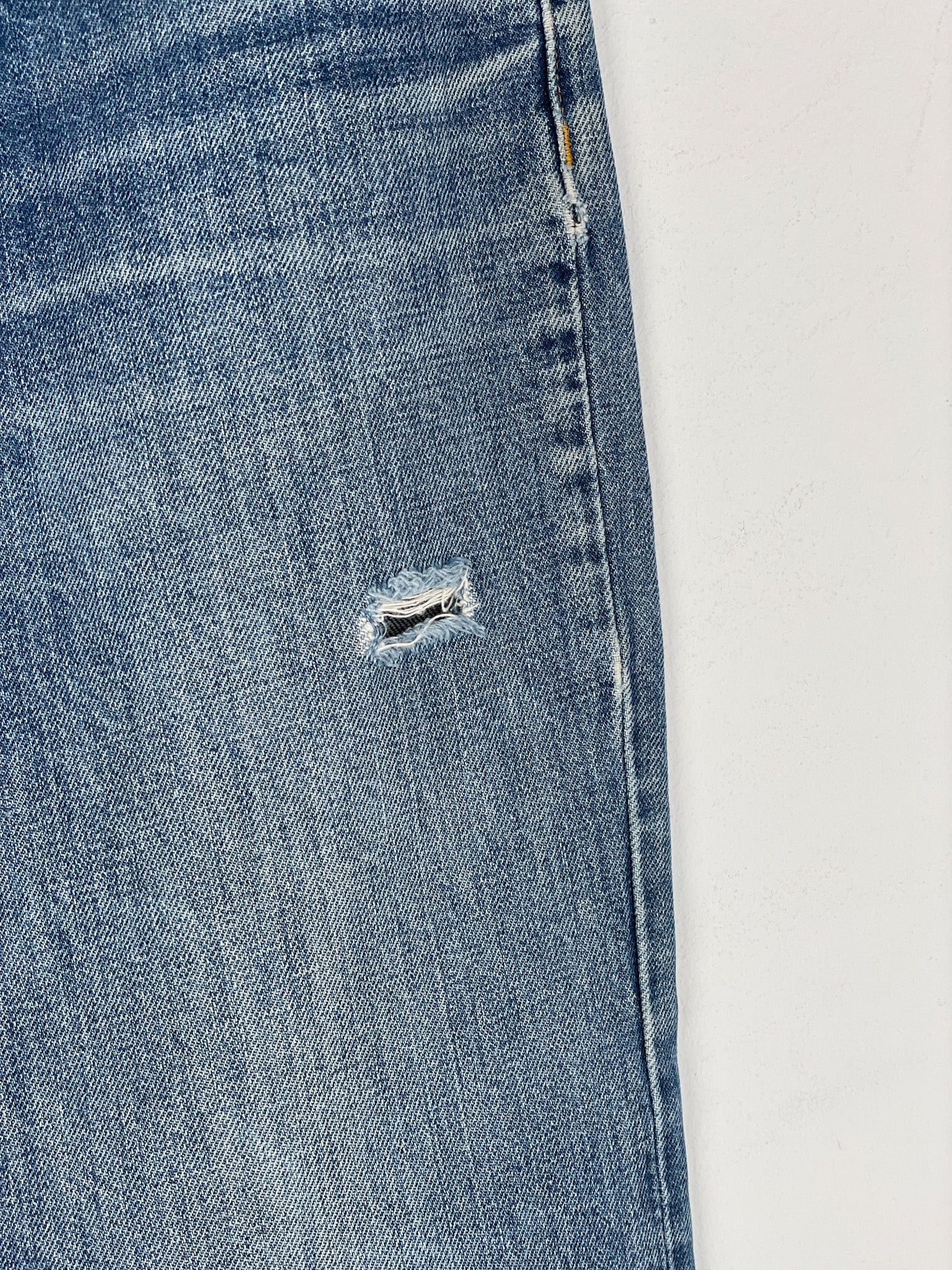 Helmut Lang 1990s Washed Distressed Denim Jeans Size 42" / US 20 - 7 Thumbnail