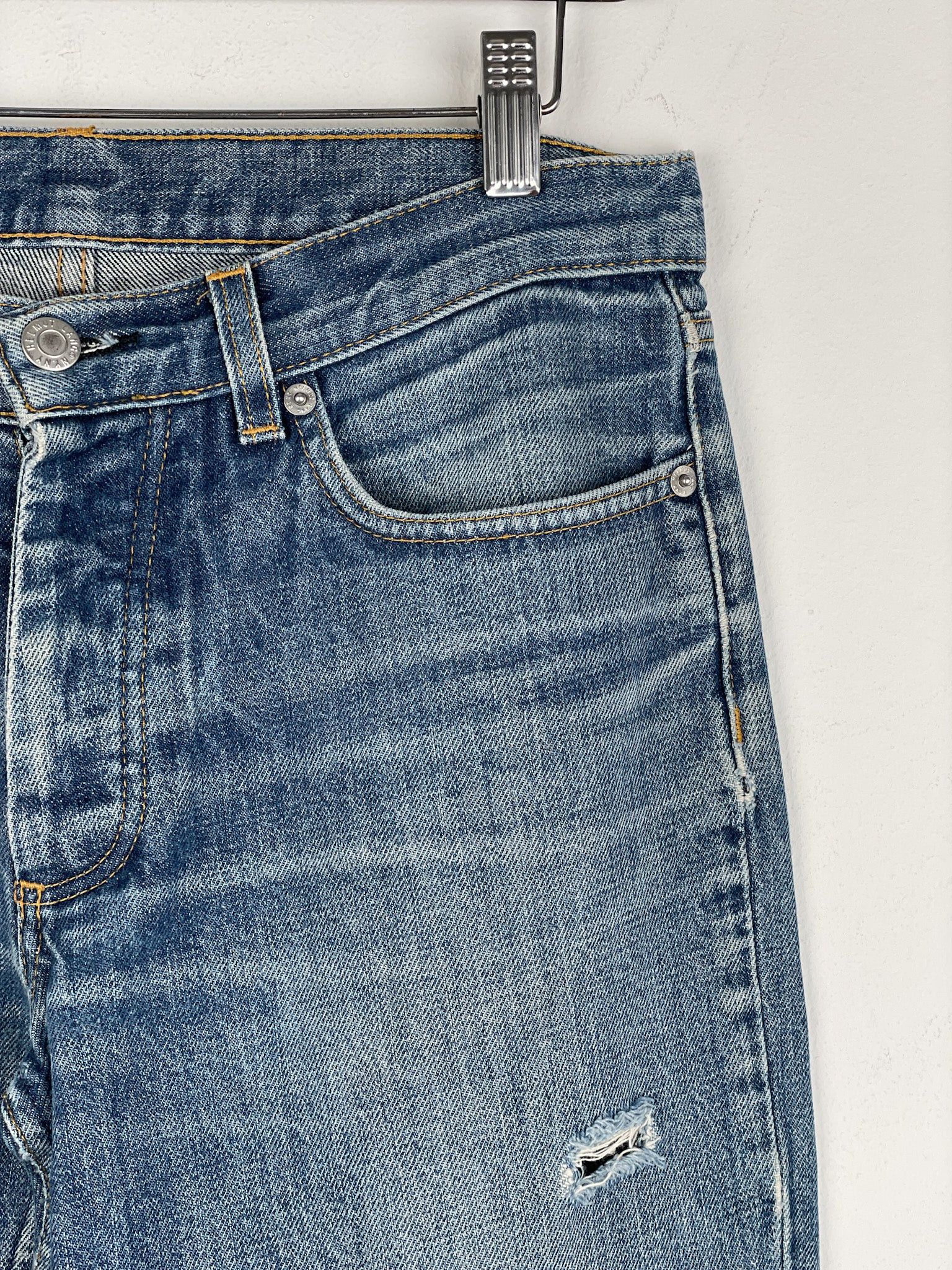 Helmut Lang 1990s Washed Distressed Denim Jeans Size 42" / US 20 - 5 Thumbnail