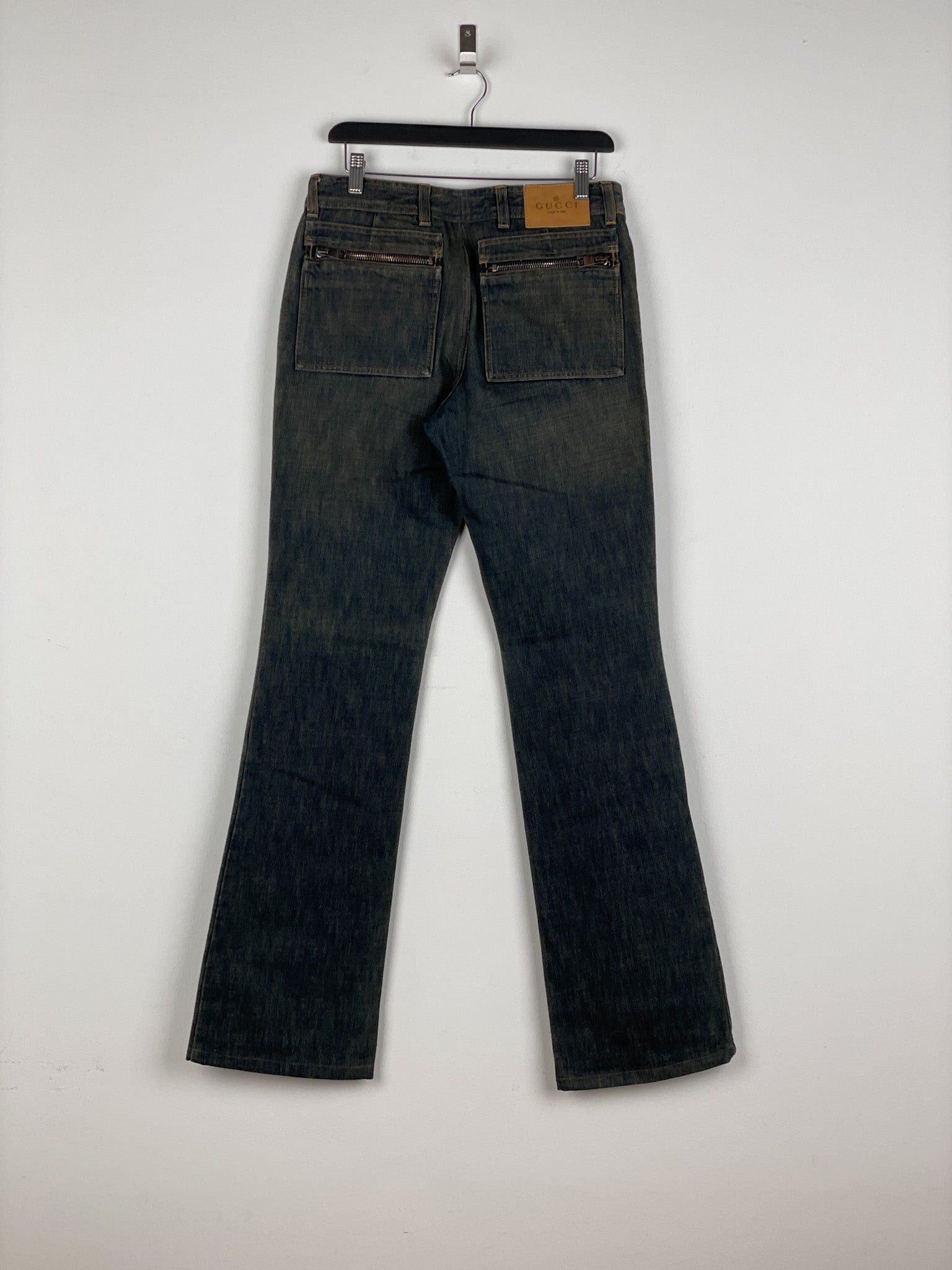 Gucci by Tom Ford SS02 Flared Sanded Bootcut Denim Jeans Size 32" / US 10 / IT 46 - 2 Thumbnail