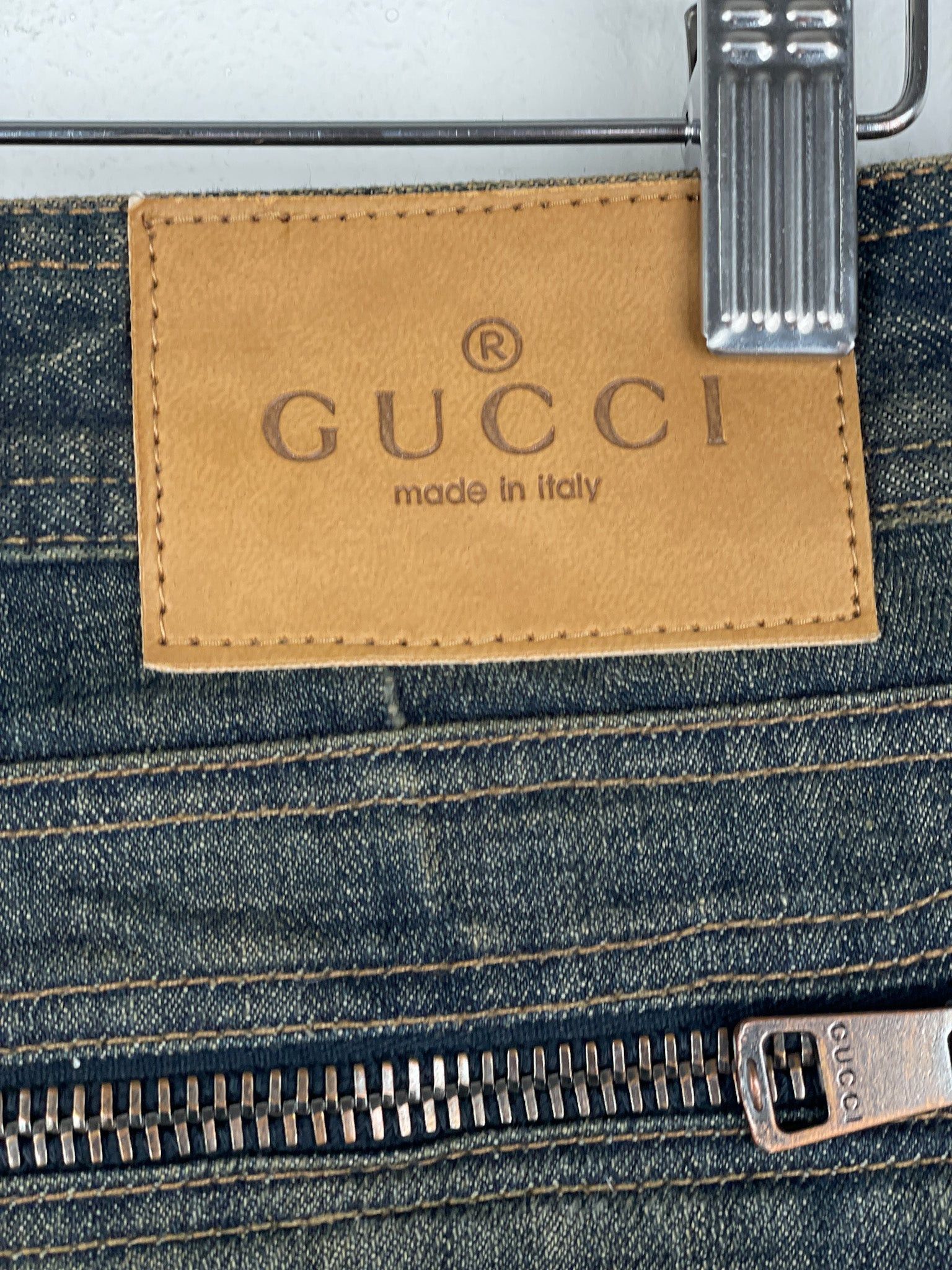Gucci by Tom Ford SS02 Flared Sanded Bootcut Denim Jeans Size 32" / US 10 / IT 46 - 13 Thumbnail