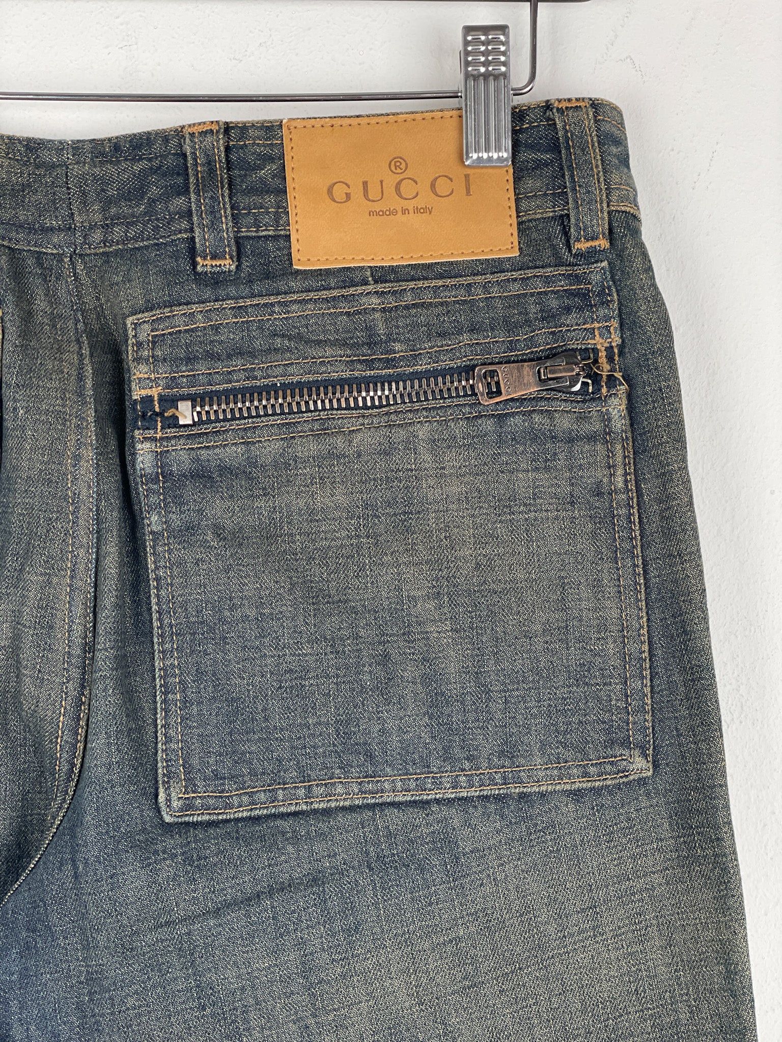Gucci by Tom Ford SS02 Flared Sanded Bootcut Denim Jeans Size 32" / US 10 / IT 46 - 11 Thumbnail
