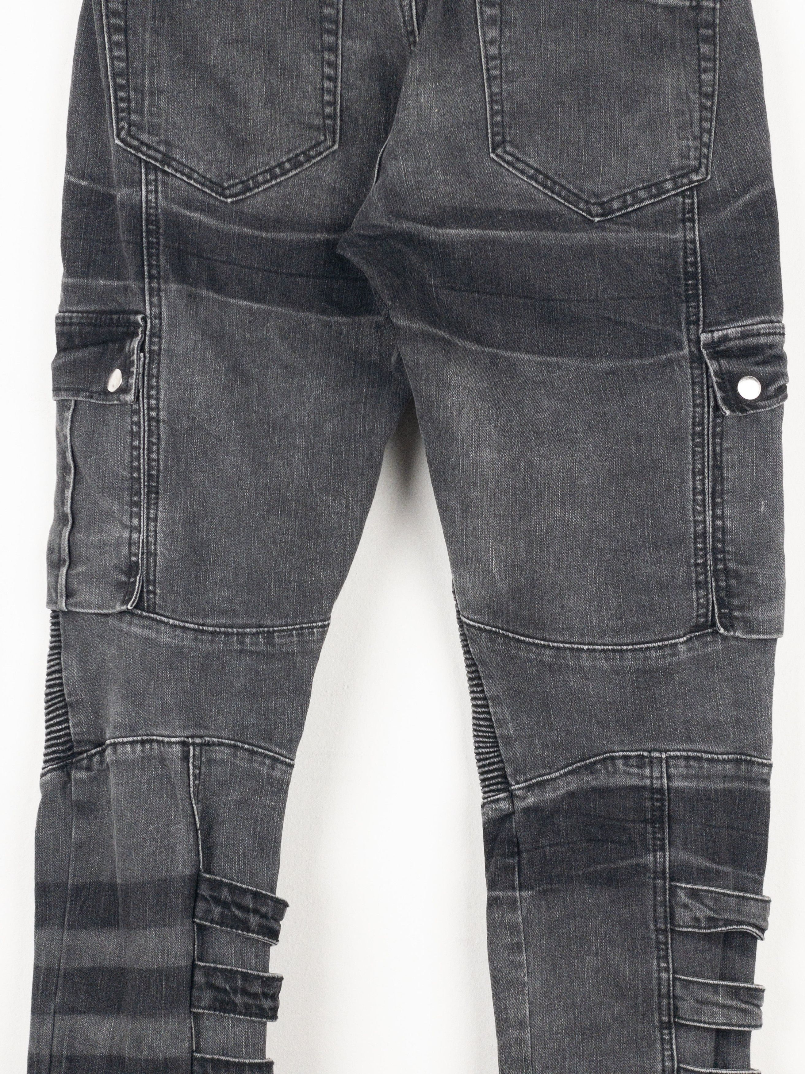 Balmain Bondage-Strap Biker Cargo Denim Jeans Size US 31 - 8 Thumbnail