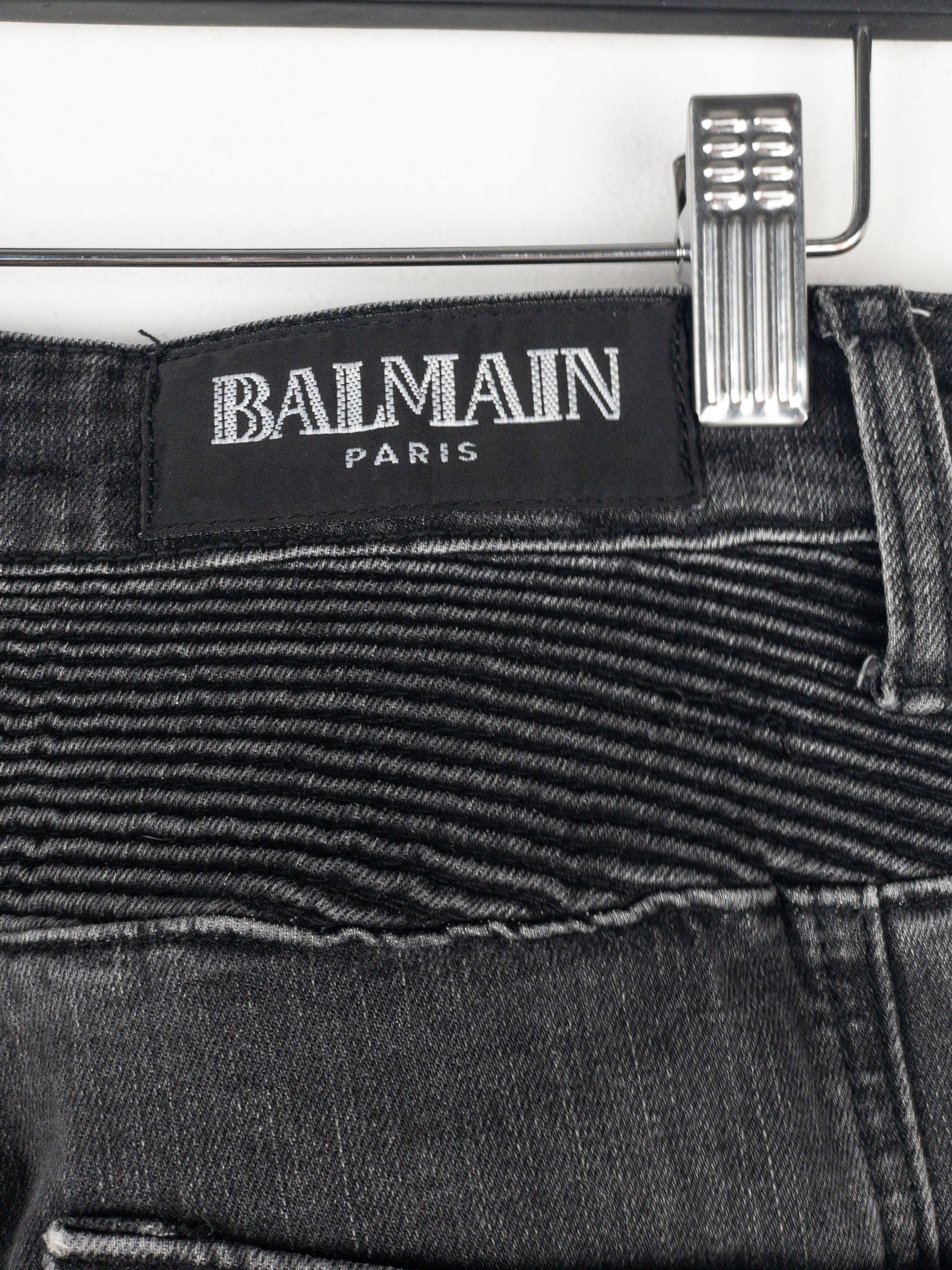 Balmain Bondage-Strap Biker Cargo Denim Jeans Size US 31 - 9 Thumbnail
