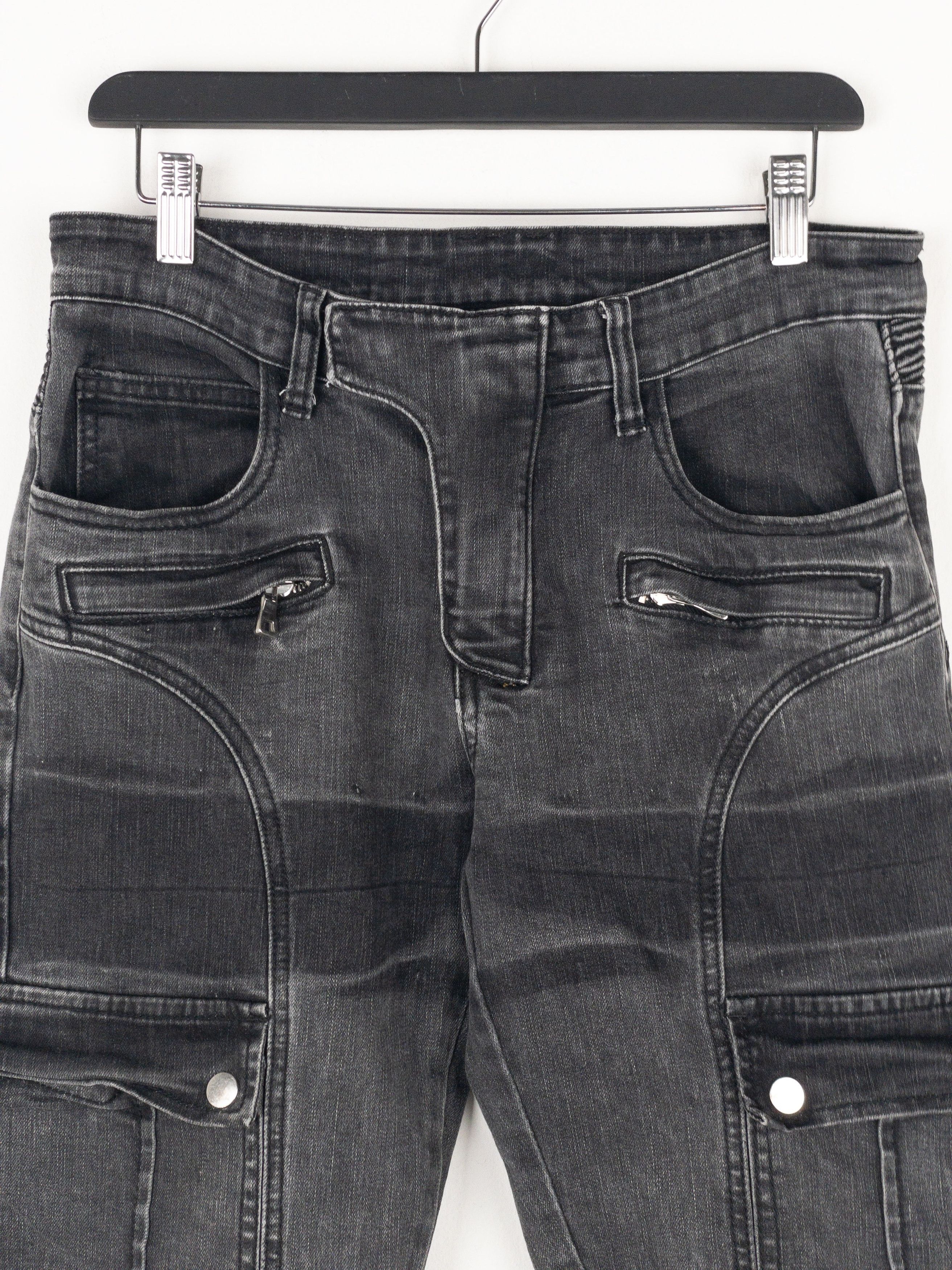 Balmain Bondage-Strap Biker Cargo Denim Jeans Size US 31 - 3 Thumbnail