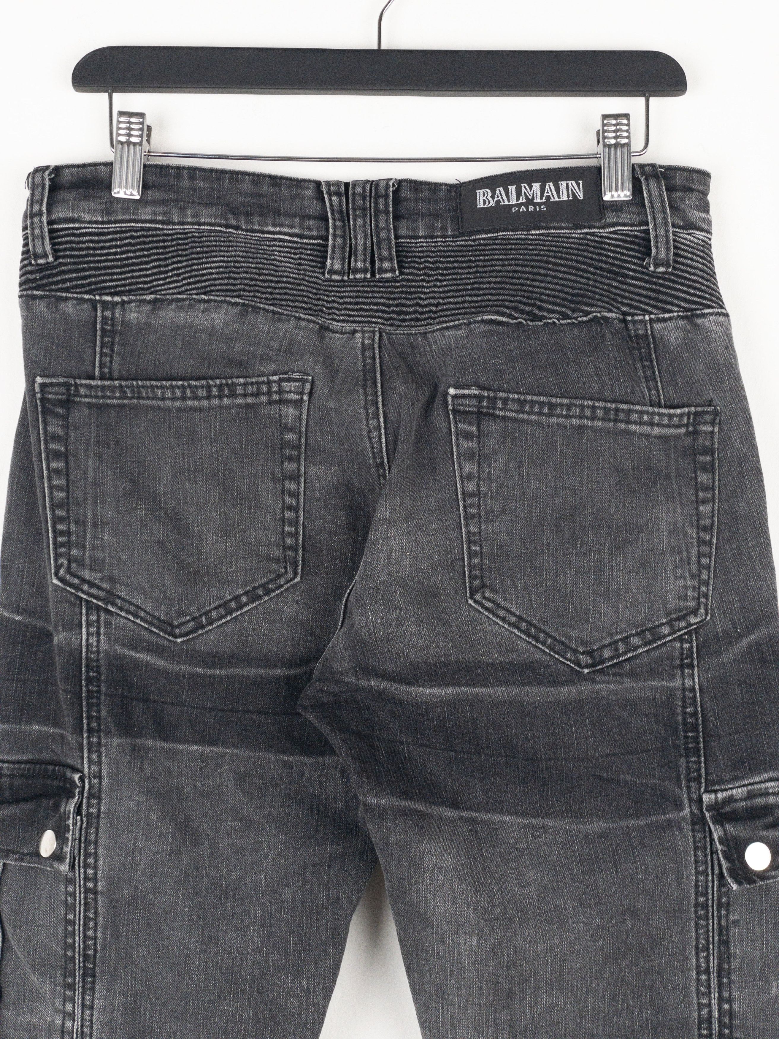 Balmain Bondage-Strap Biker Cargo Denim Jeans Size US 31 - 6 Thumbnail