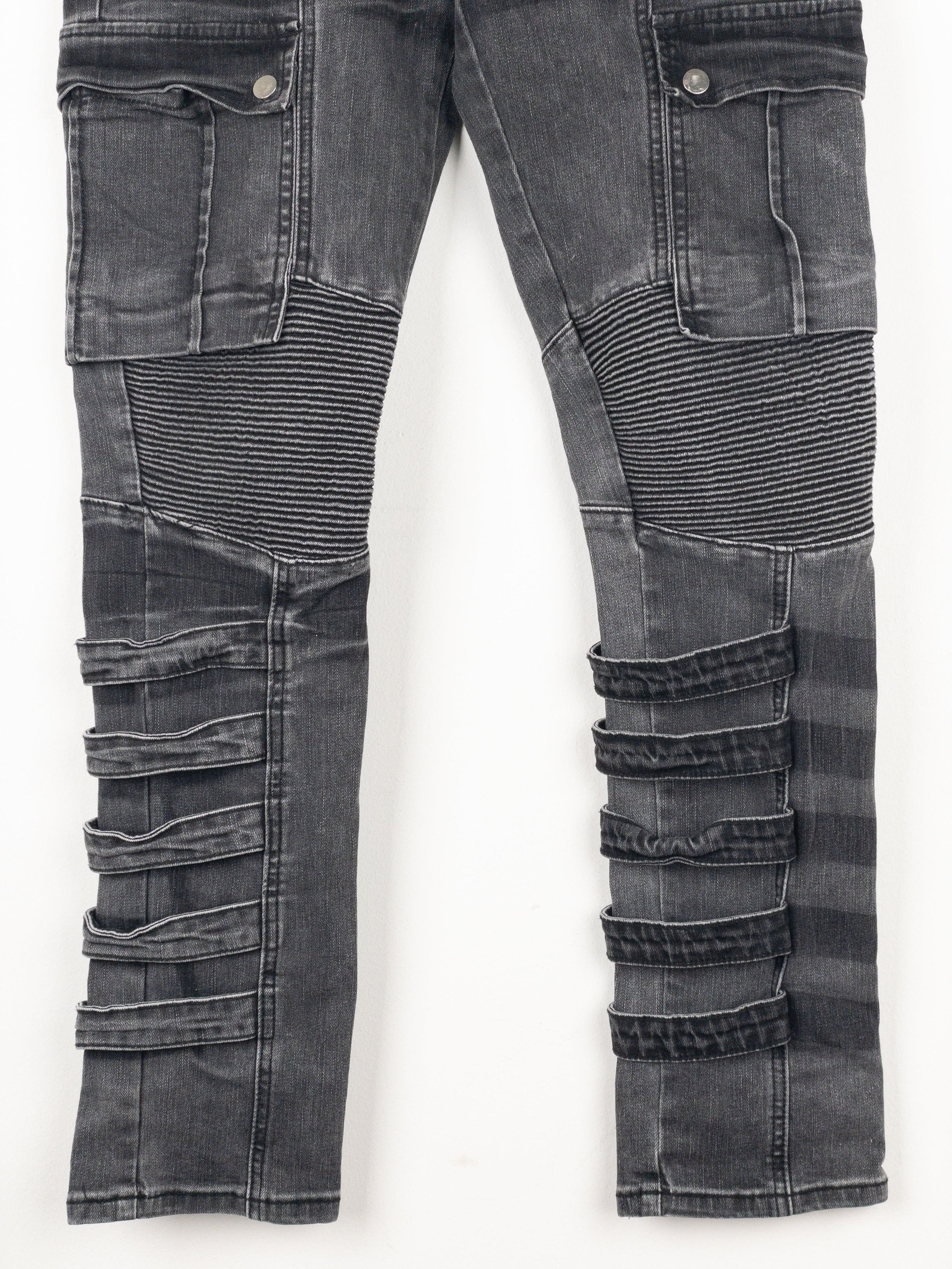 Balmain Bondage-Strap Biker Cargo Denim Jeans Size US 31 - 4 Thumbnail