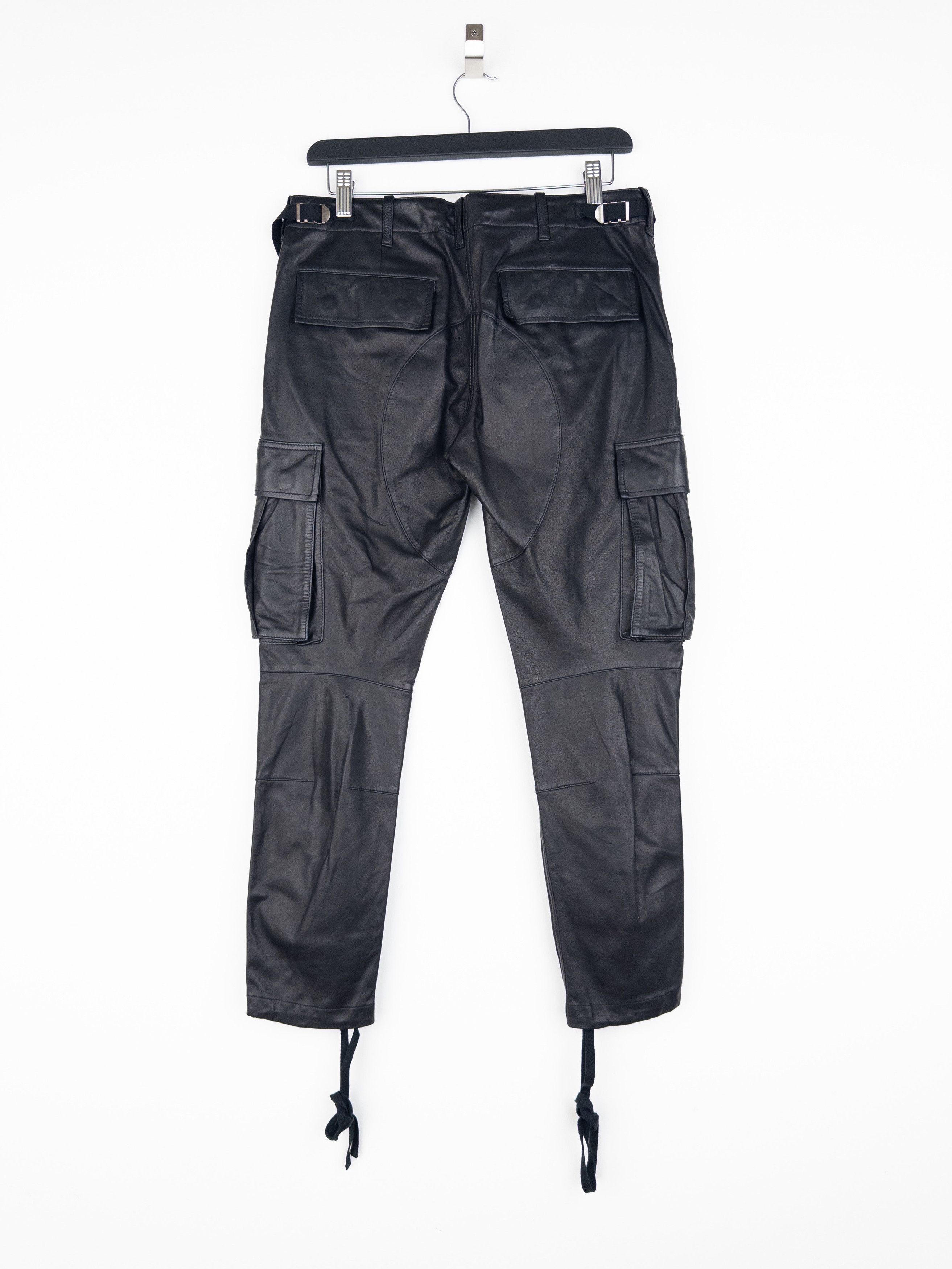 Balmain by Decarnin SS10 Leather Cargo Biker Pants Size 26" / US 2 / IT 38 - 2 Thumbnail