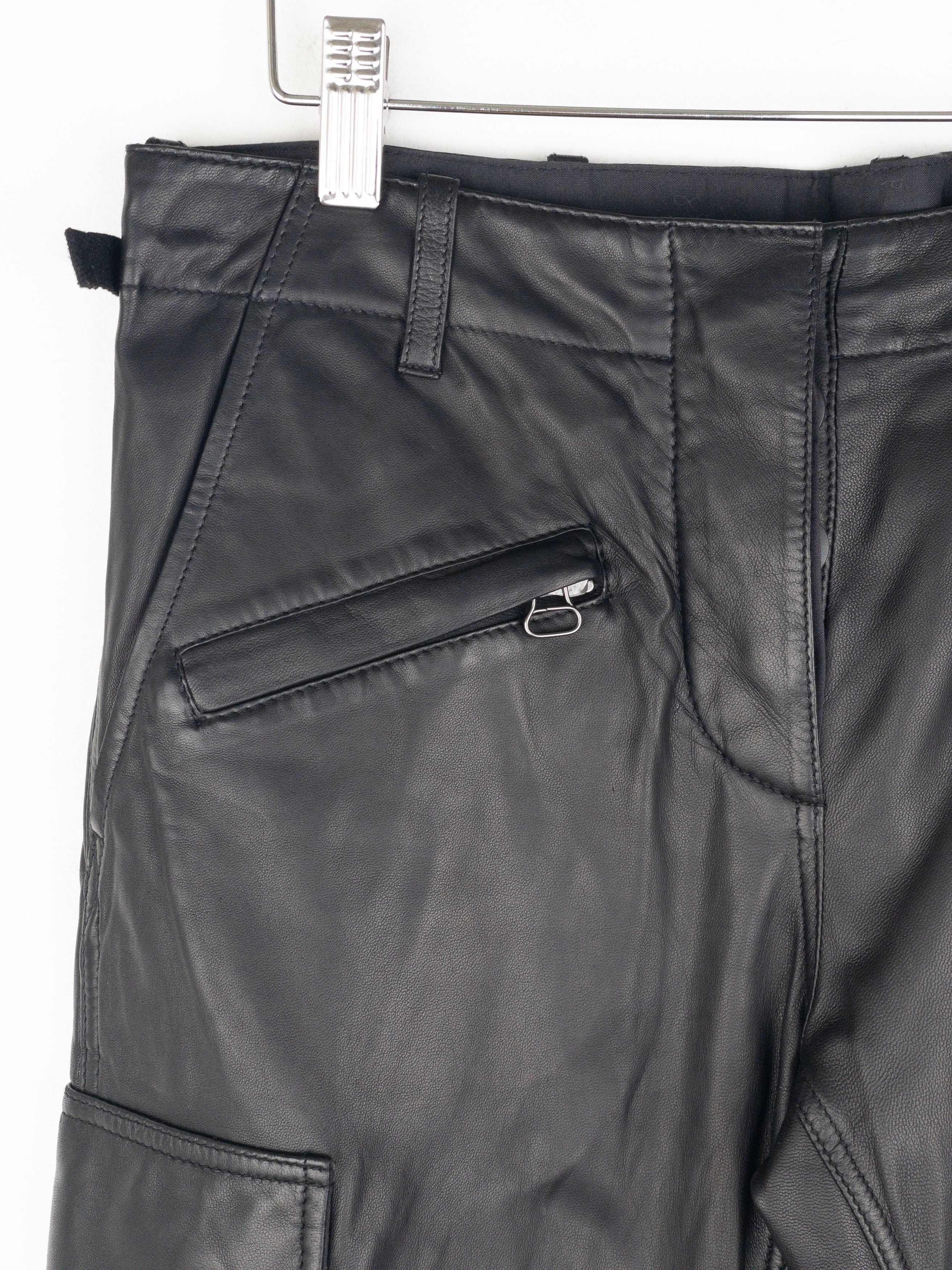 Balmain by Decarnin SS10 Leather Cargo Biker Pants Size 26" / US 2 / IT 38 - 4 Thumbnail