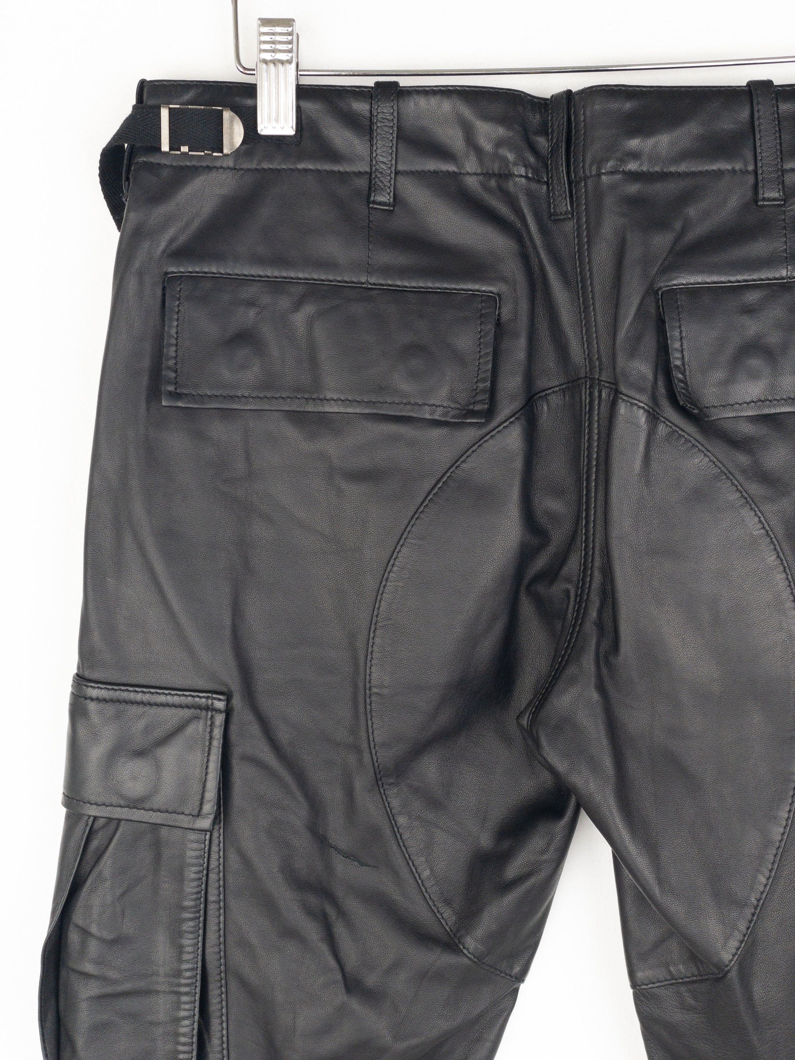 Balmain by Decarnin SS10 Leather Cargo Biker Pants Size 26" / US 2 / IT 38 - 6 Thumbnail