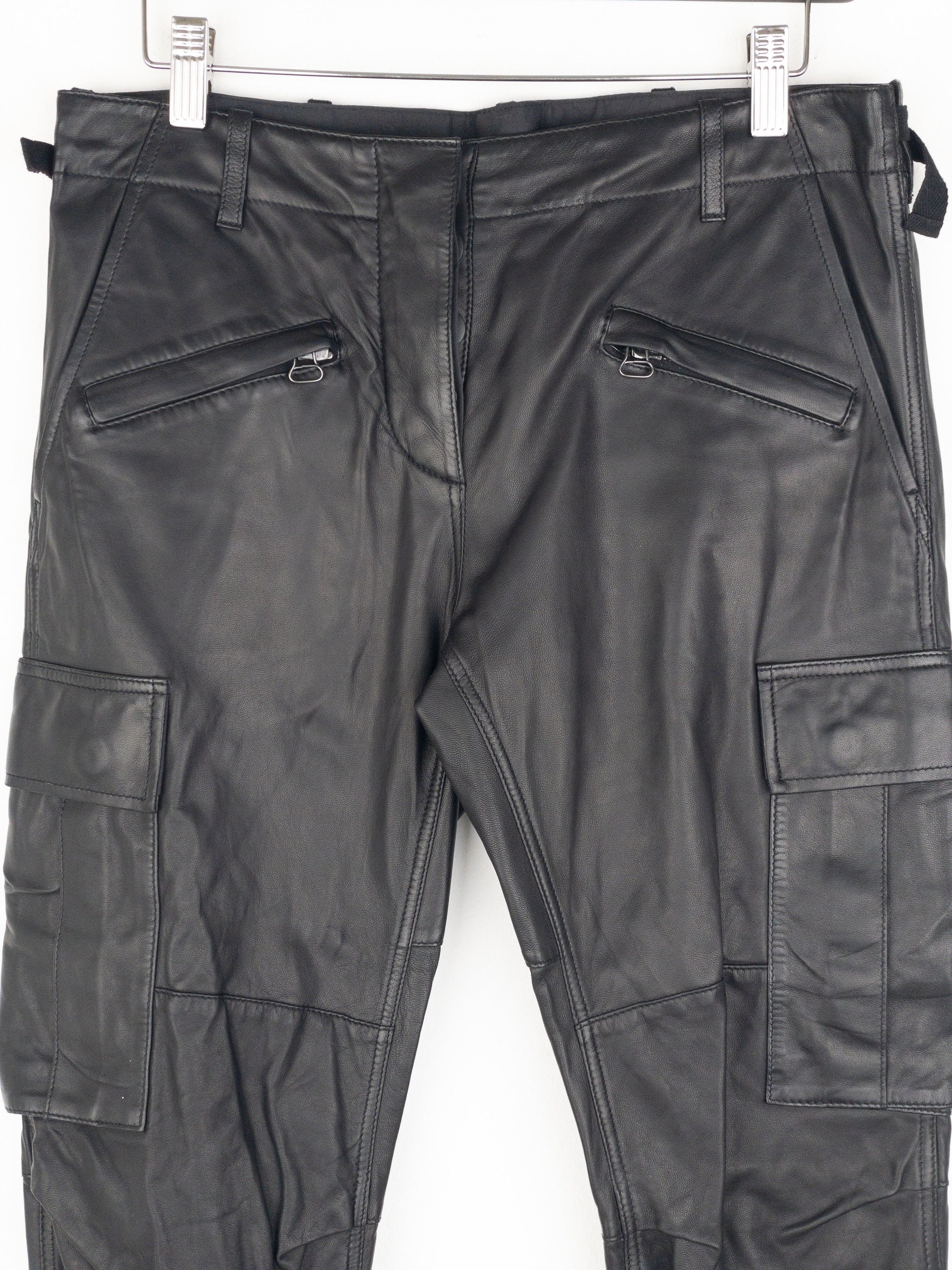 Balmain by Decarnin SS10 Leather Cargo Biker Pants Size 26" / US 2 / IT 38 - 3 Thumbnail