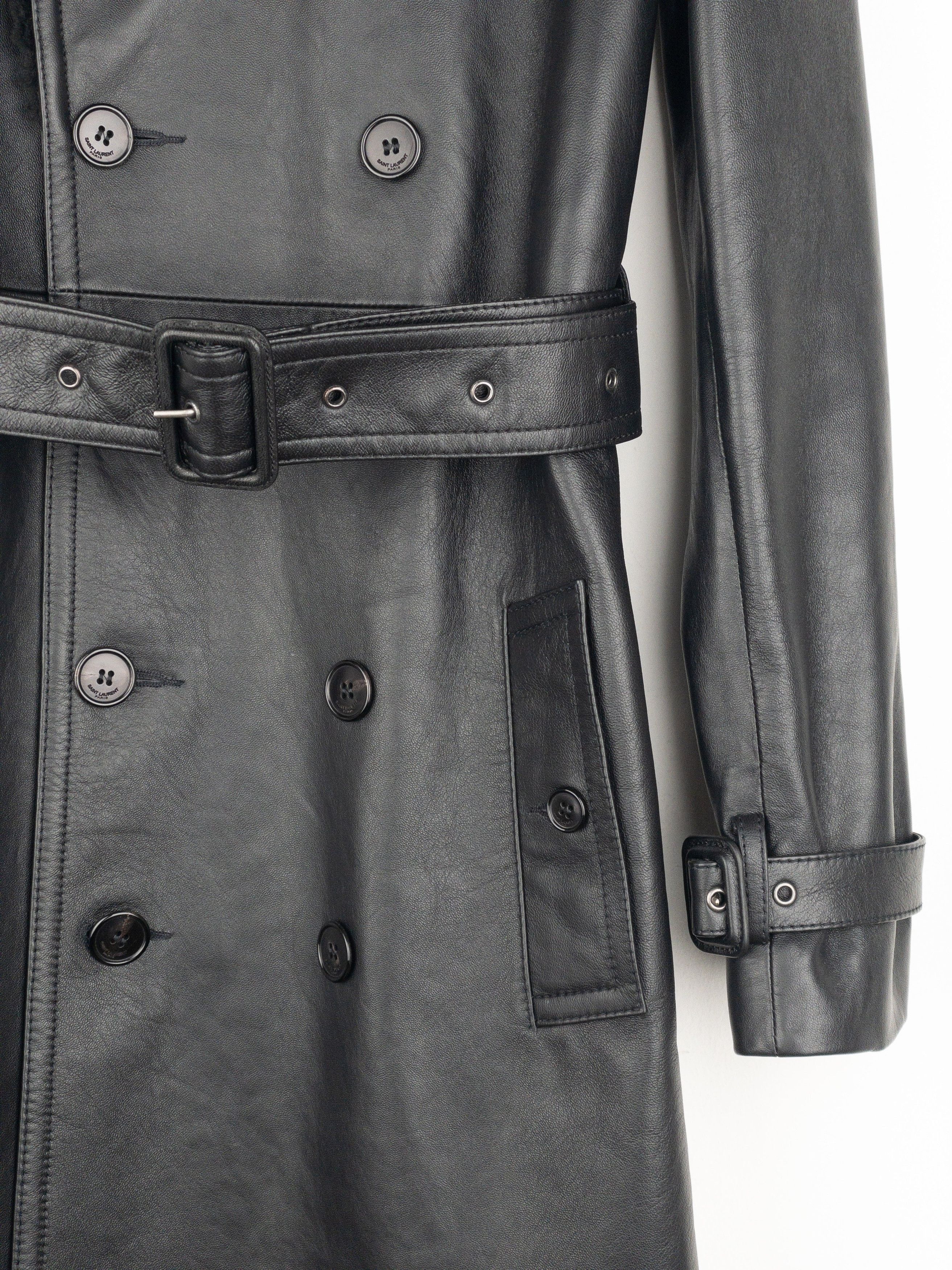 Saint Laurent Paris Saint Laurent AW20 Double-Breasted Shearling Leather Trench Size XS / US 0-2 / IT 36-38 - 6 Thumbnail