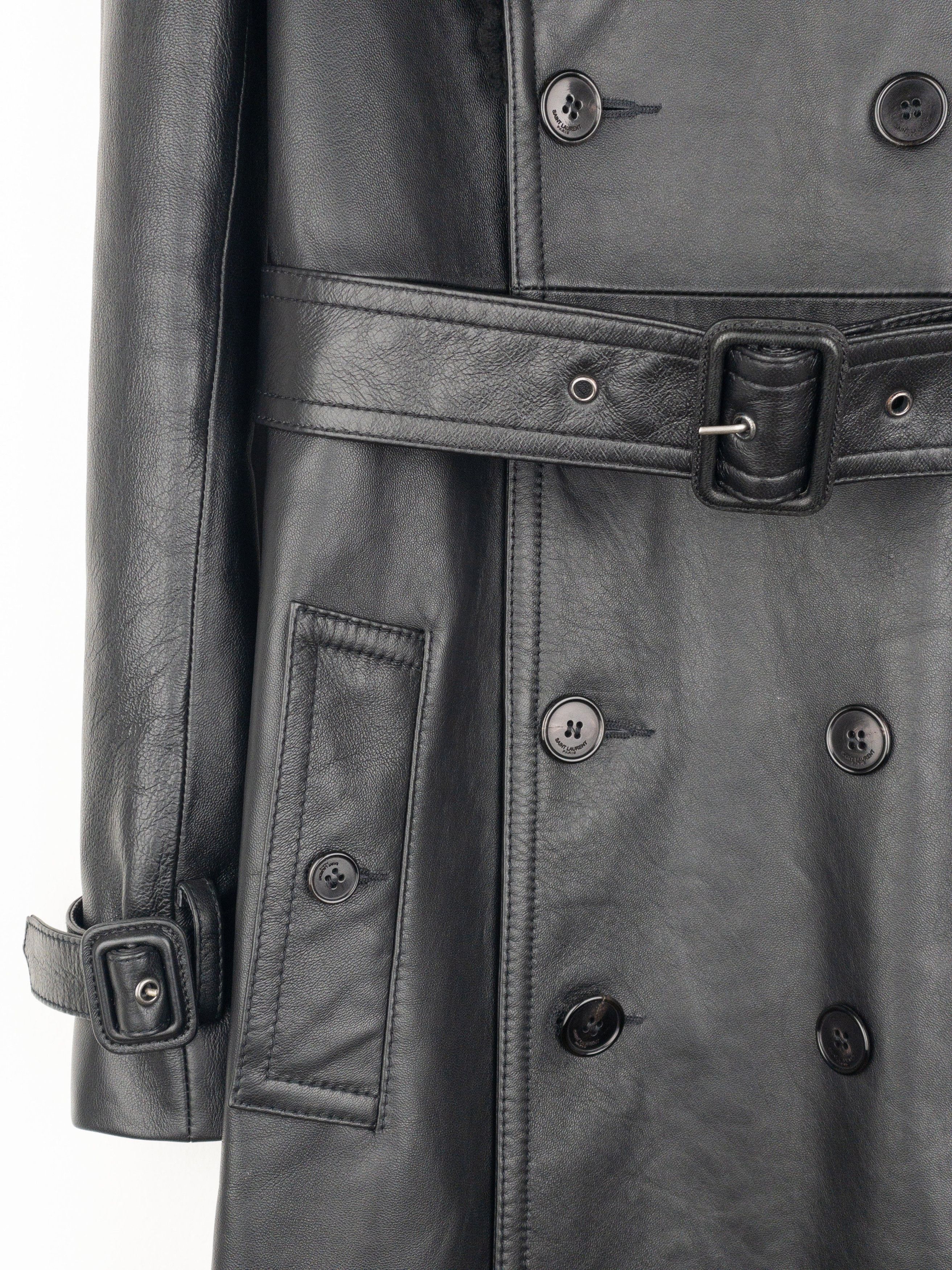 Saint Laurent Paris Saint Laurent AW20 Double-Breasted Shearling Leather Trench Size XS / US 0-2 / IT 36-38 - 5 Thumbnail