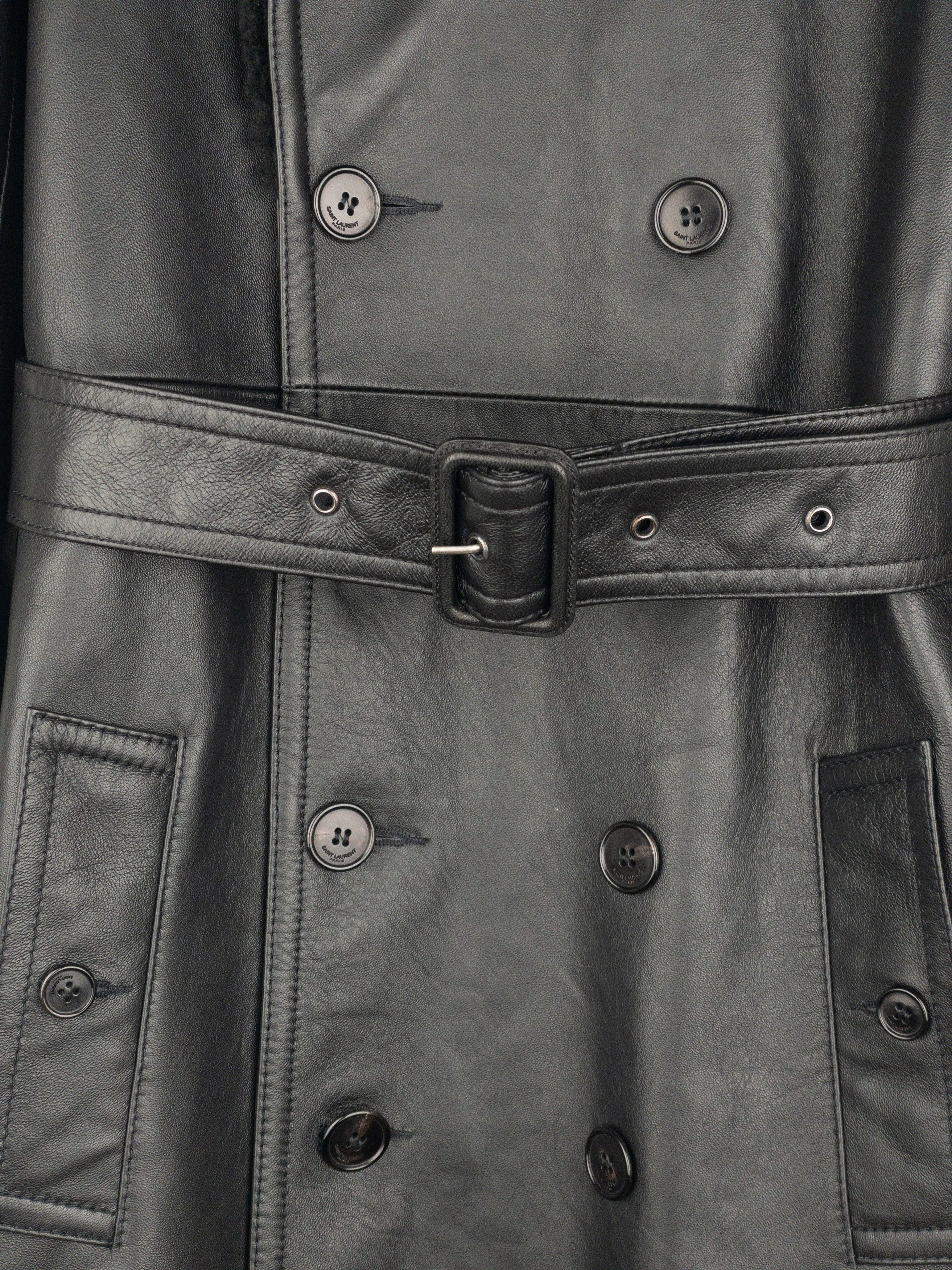 Saint Laurent Paris Saint Laurent AW20 Double-Breasted Shearling Leather Trench Size XS / US 0-2 / IT 36-38 - 4 Thumbnail