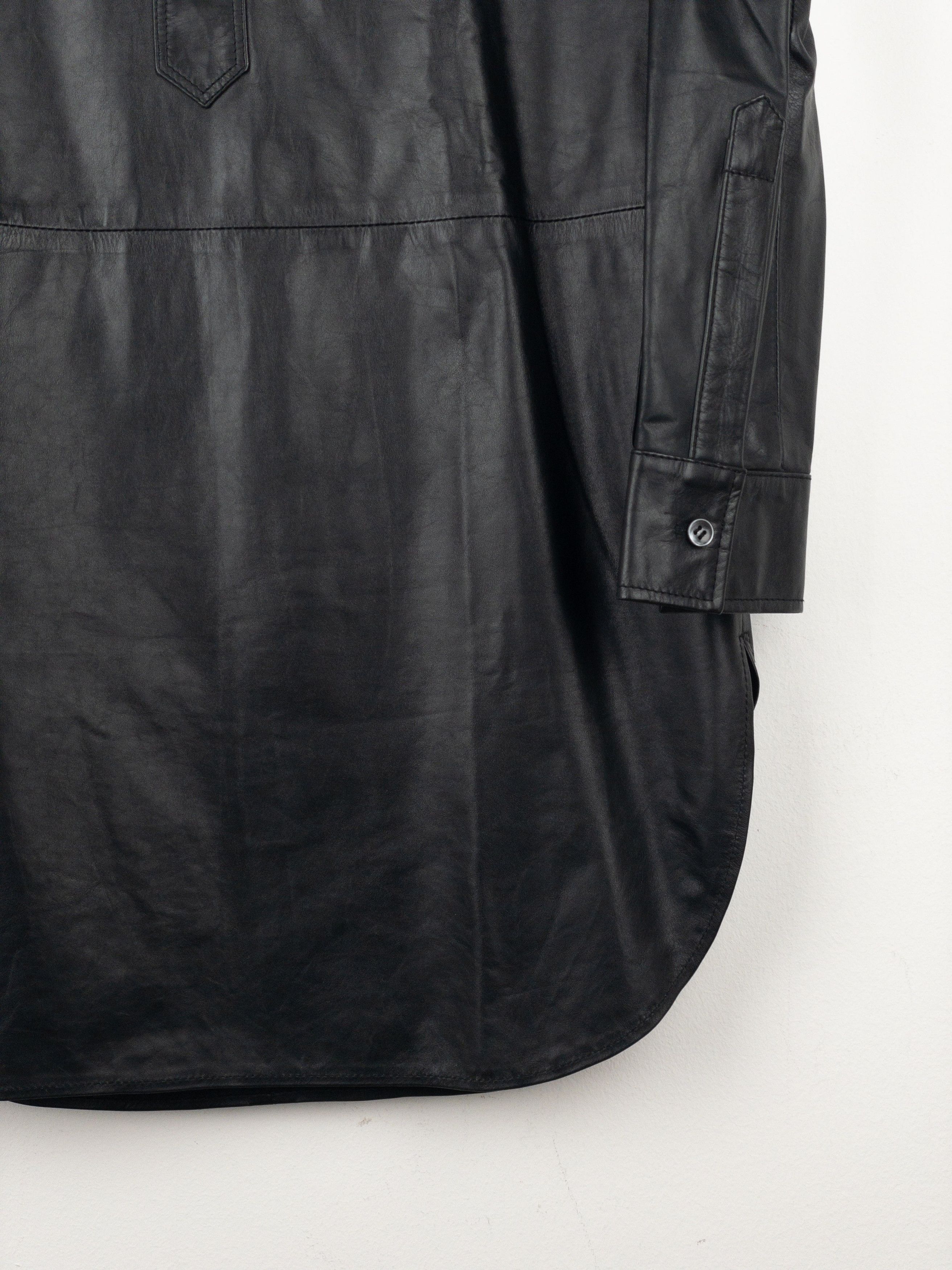 Maison Margiela 2000s Leather Overshirt Tunic Dress Size S / US 4 / IT 40 - 6 Thumbnail