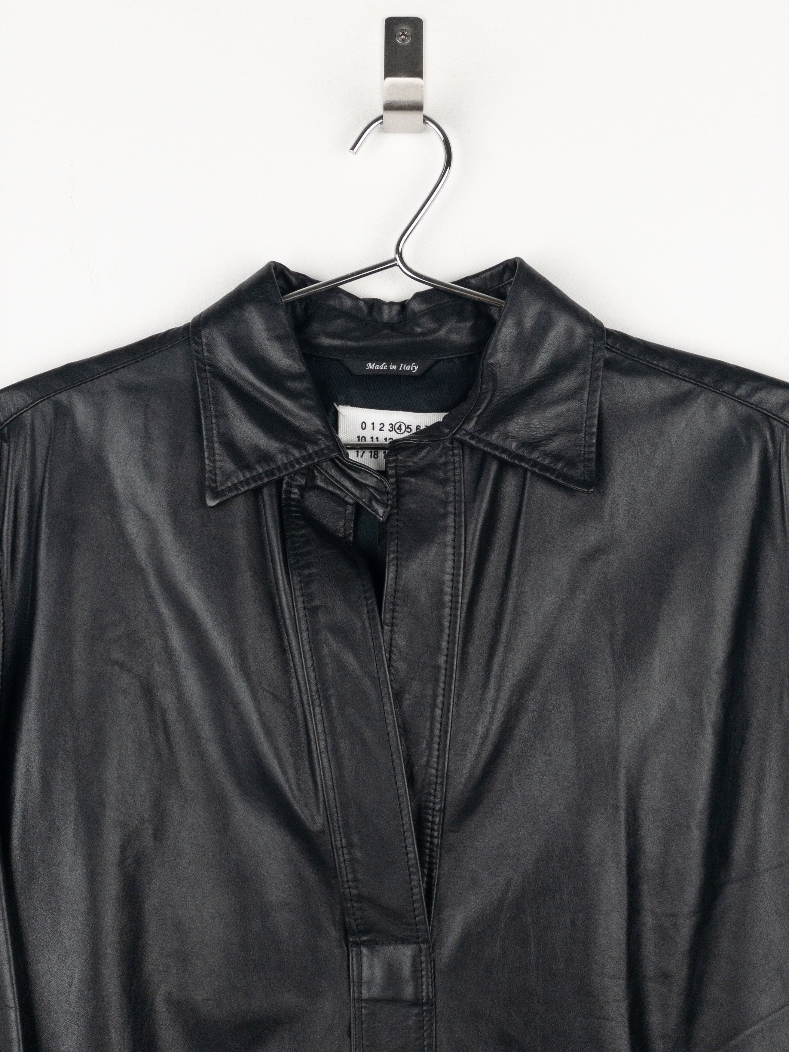 Maison Margiela 2000s Leather Overshirt Tunic Dress Size S / US 4 / IT 40 - 3 Thumbnail