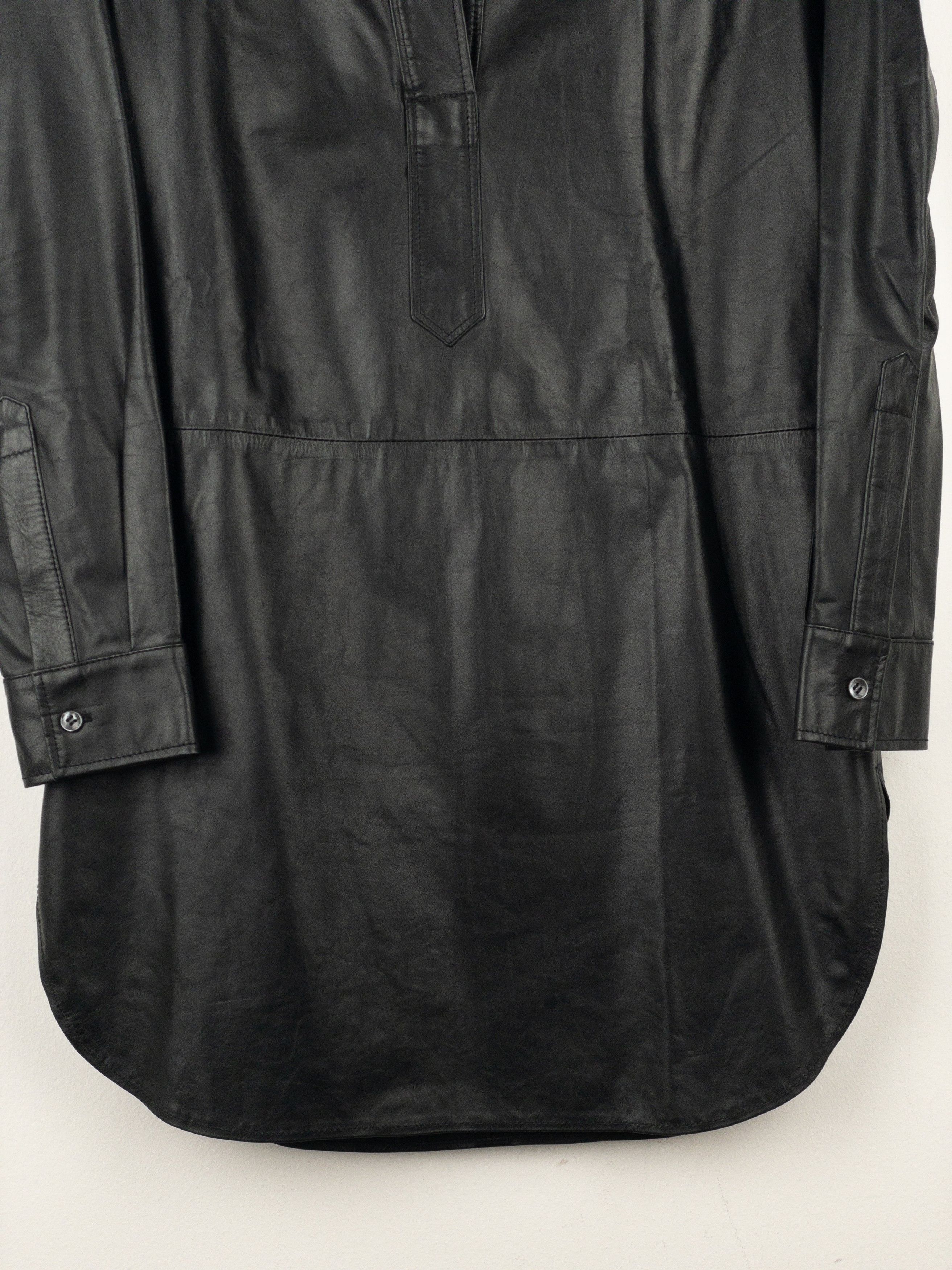 Maison Margiela 2000s Leather Overshirt Tunic Dress Size S / US 4 / IT 40 - 4 Thumbnail