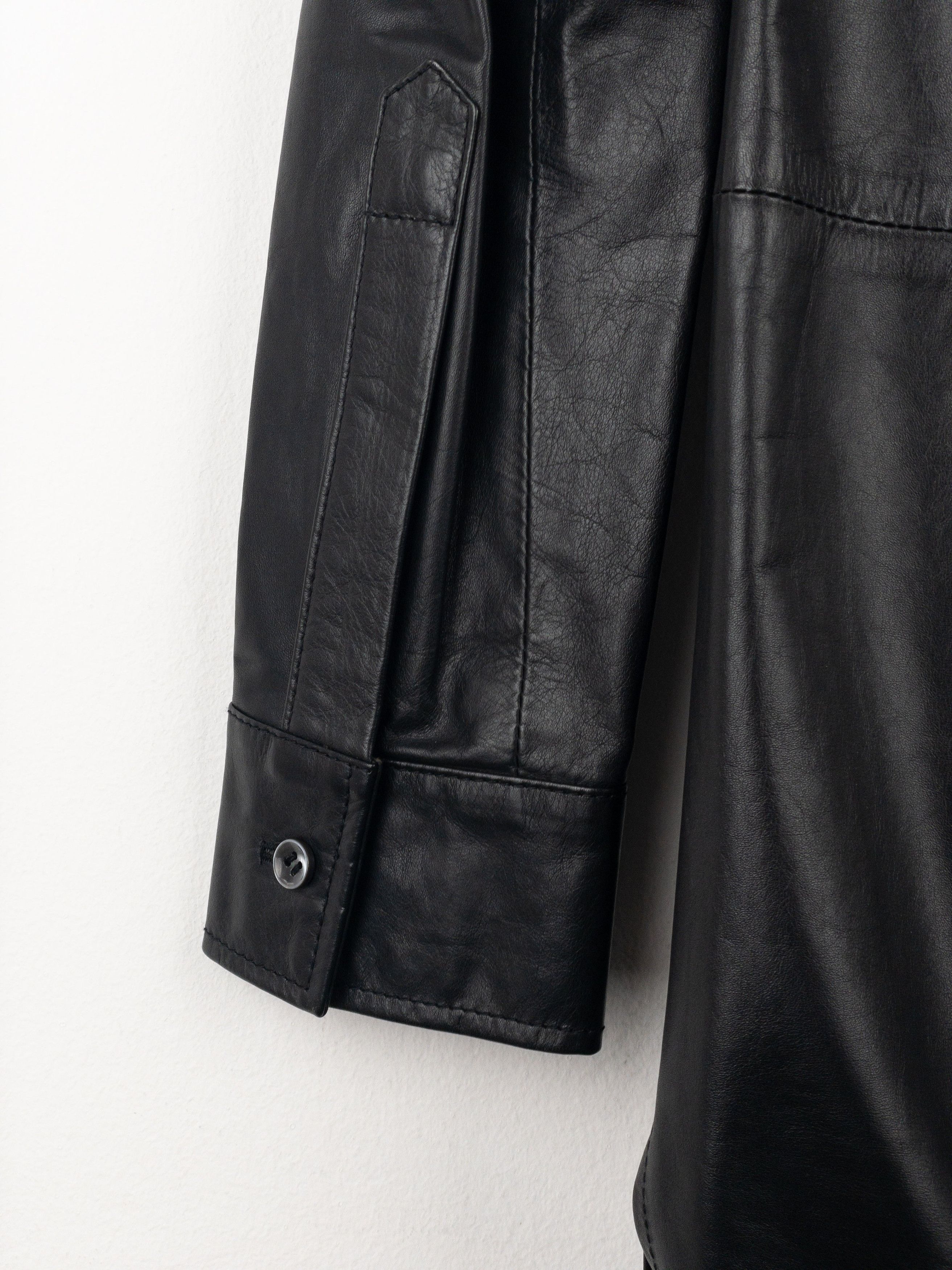 Maison Margiela 2000s Leather Overshirt Tunic Dress Size S / US 4 / IT 40 - 9 Thumbnail