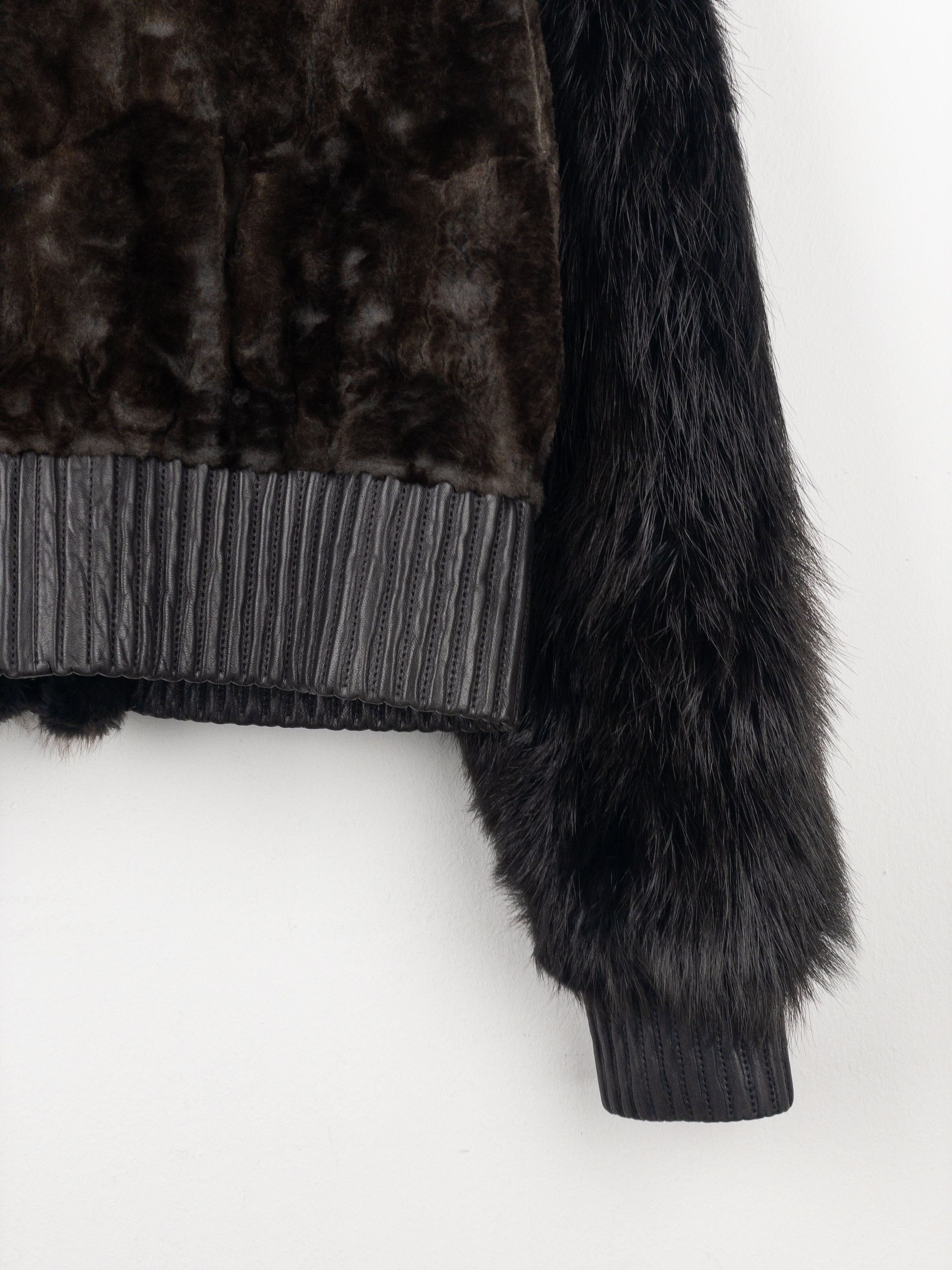 Yves Saint Laurent Rive Gauche by Tom Ford 2000s Fur Leather Bomber Jacket Size S / US 4 / IT 40 - 18 Thumbnail