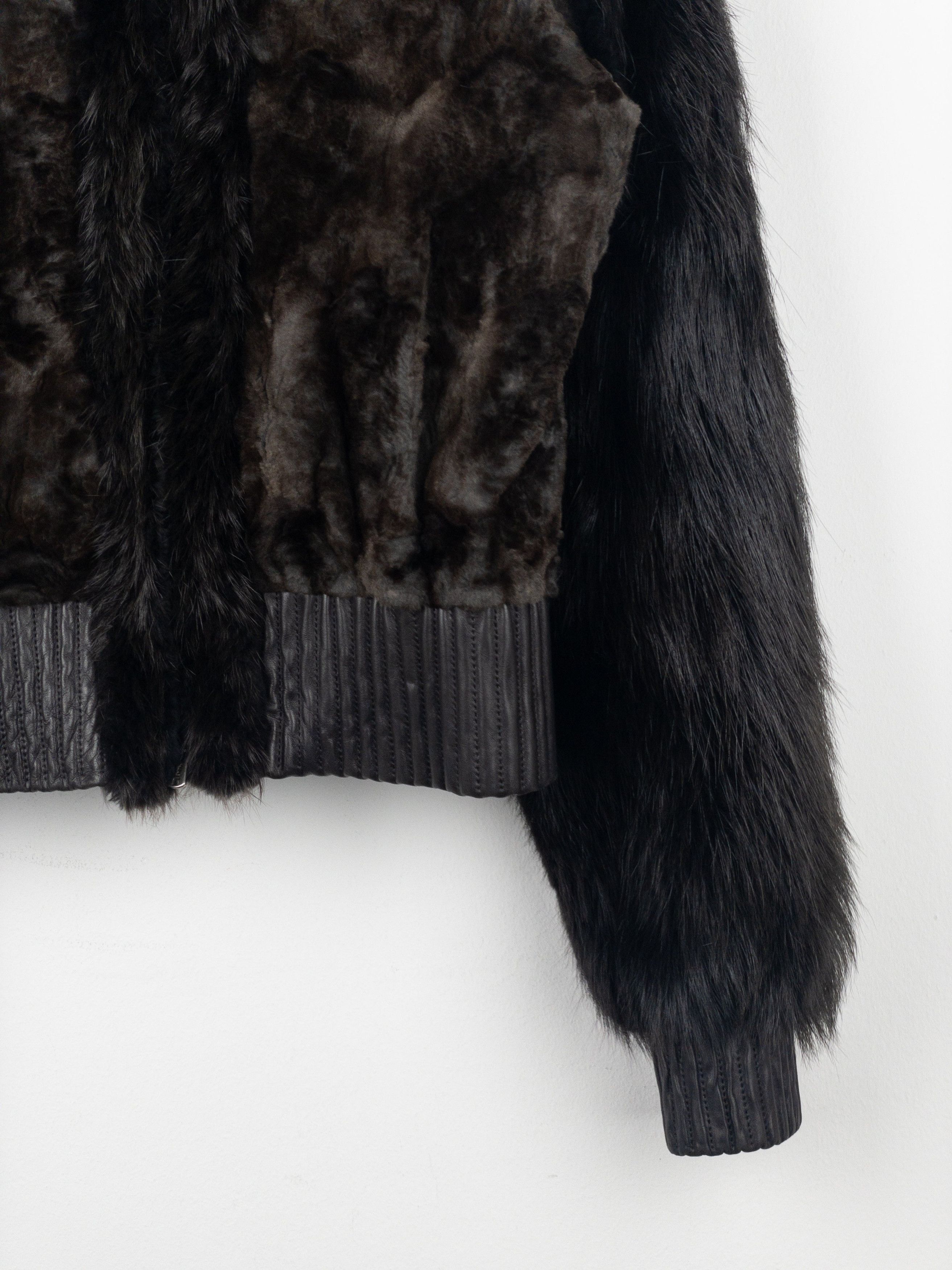 Yves Saint Laurent Rive Gauche by Tom Ford 2000s Fur Leather Bomber Jacket Size S / US 4 / IT 40 - 11 Thumbnail