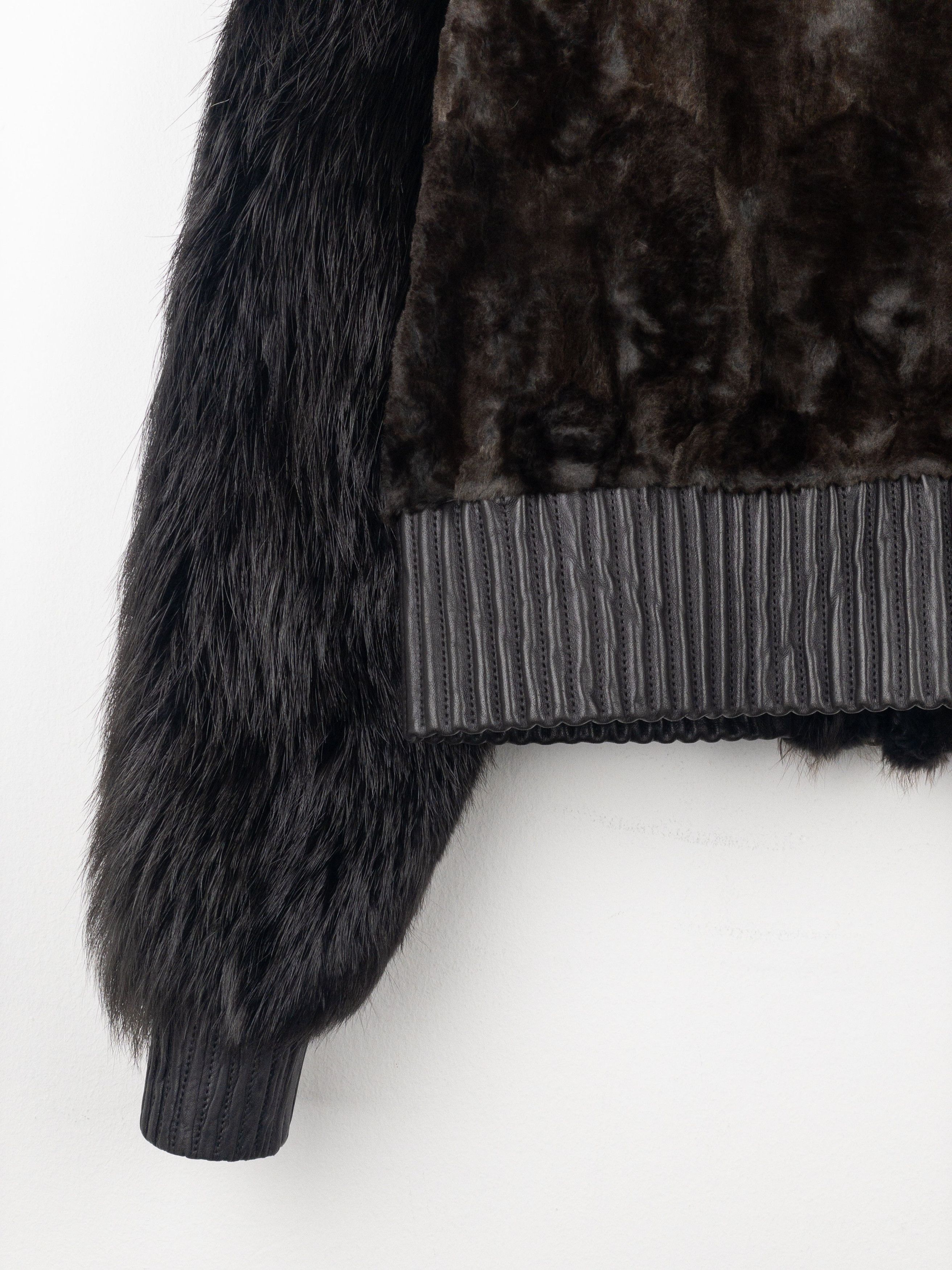 Yves Saint Laurent Rive Gauche by Tom Ford 2000s Fur Leather Bomber Jacket Size S / US 4 / IT 40 - 17 Thumbnail