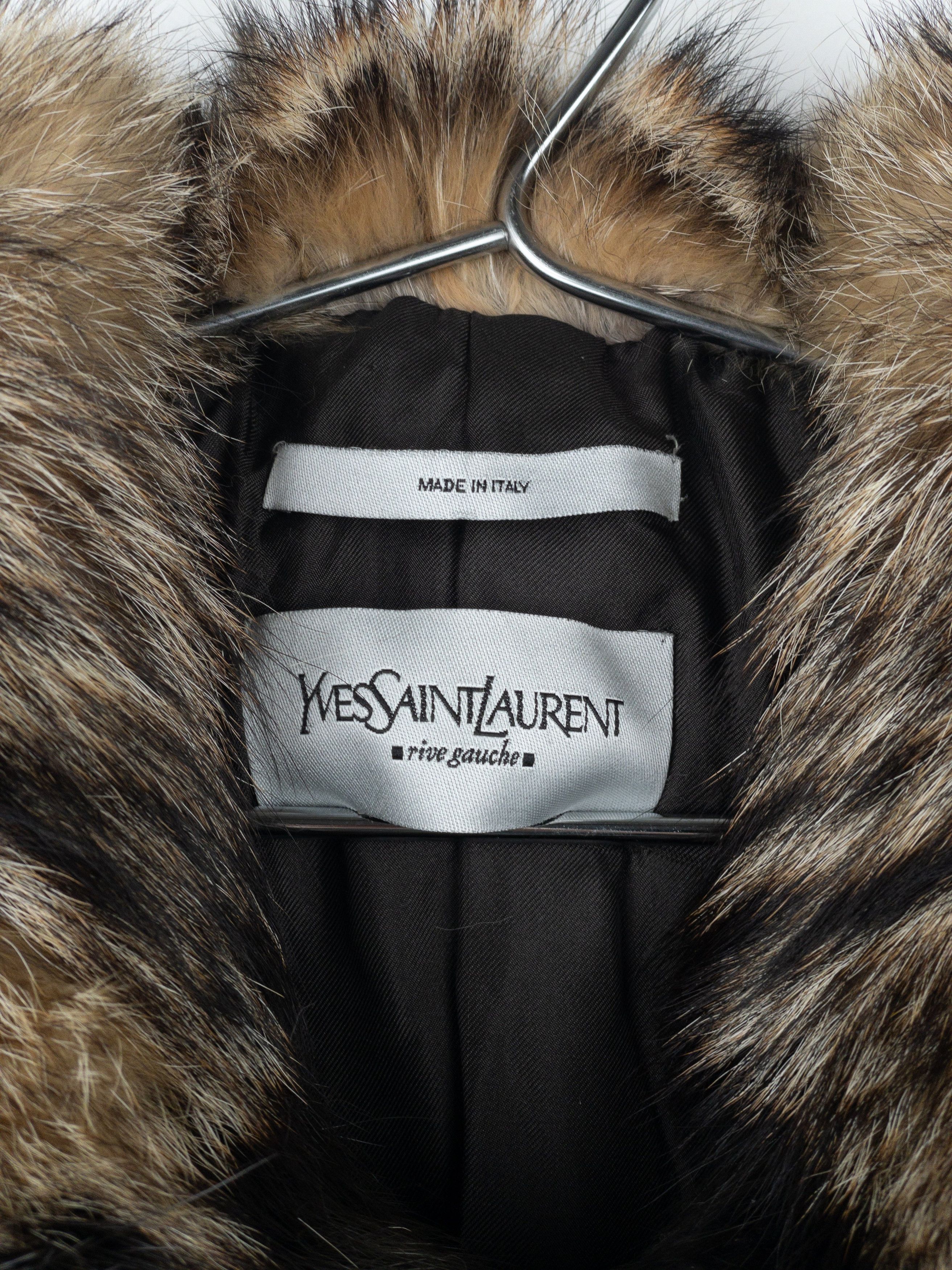 Yves Saint Laurent Rive Gauche by Tom Ford 2000s Fur Leather Bomber Jacket Size S / US 4 / IT 40 - 20 Thumbnail