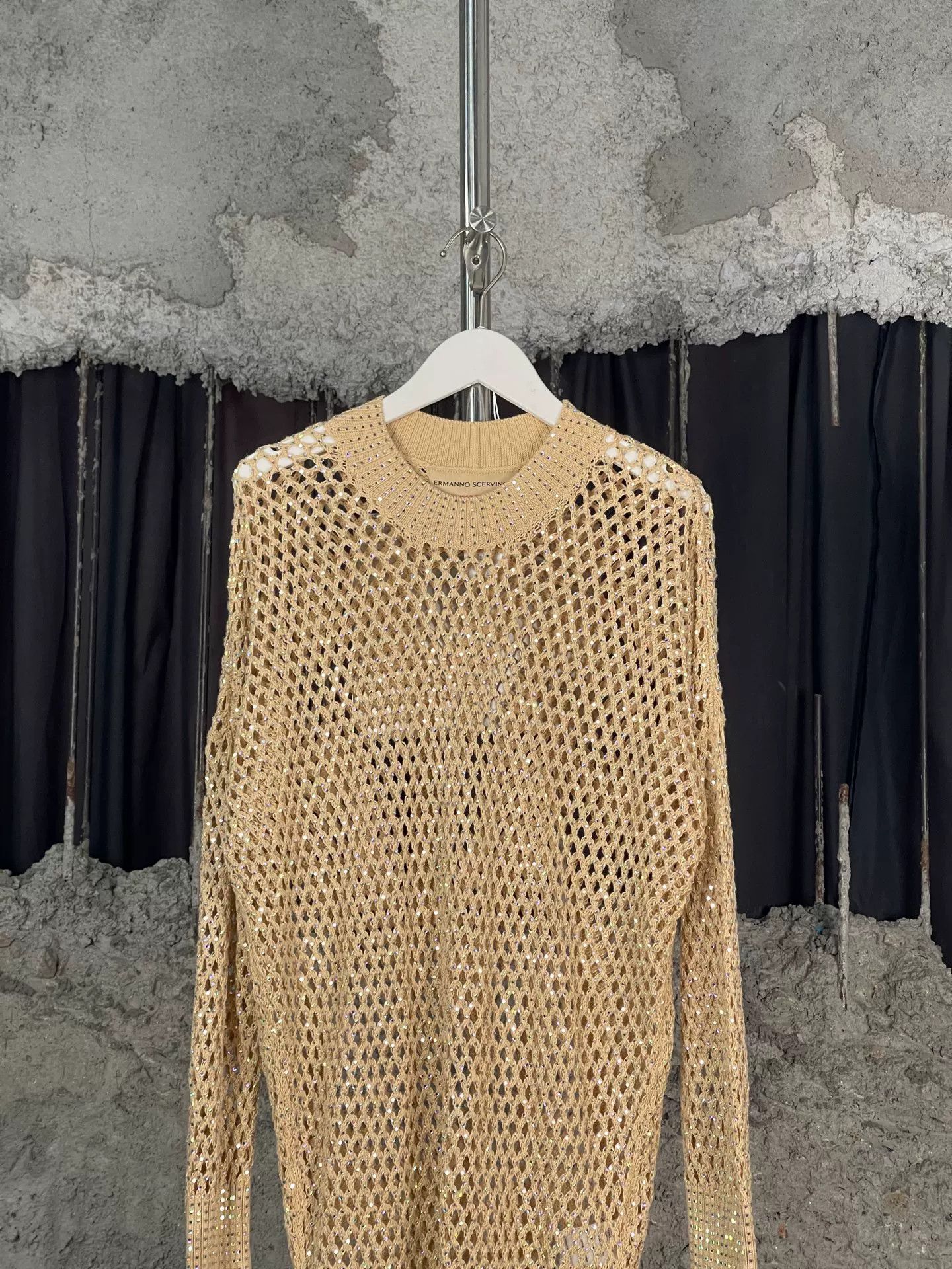Ermanno Scervino Ermanno Scervino Rhinestone Open-Knit Sweater Size 38 Size XS / US 0-2 / IT 36-38 - 4 Thumbnail