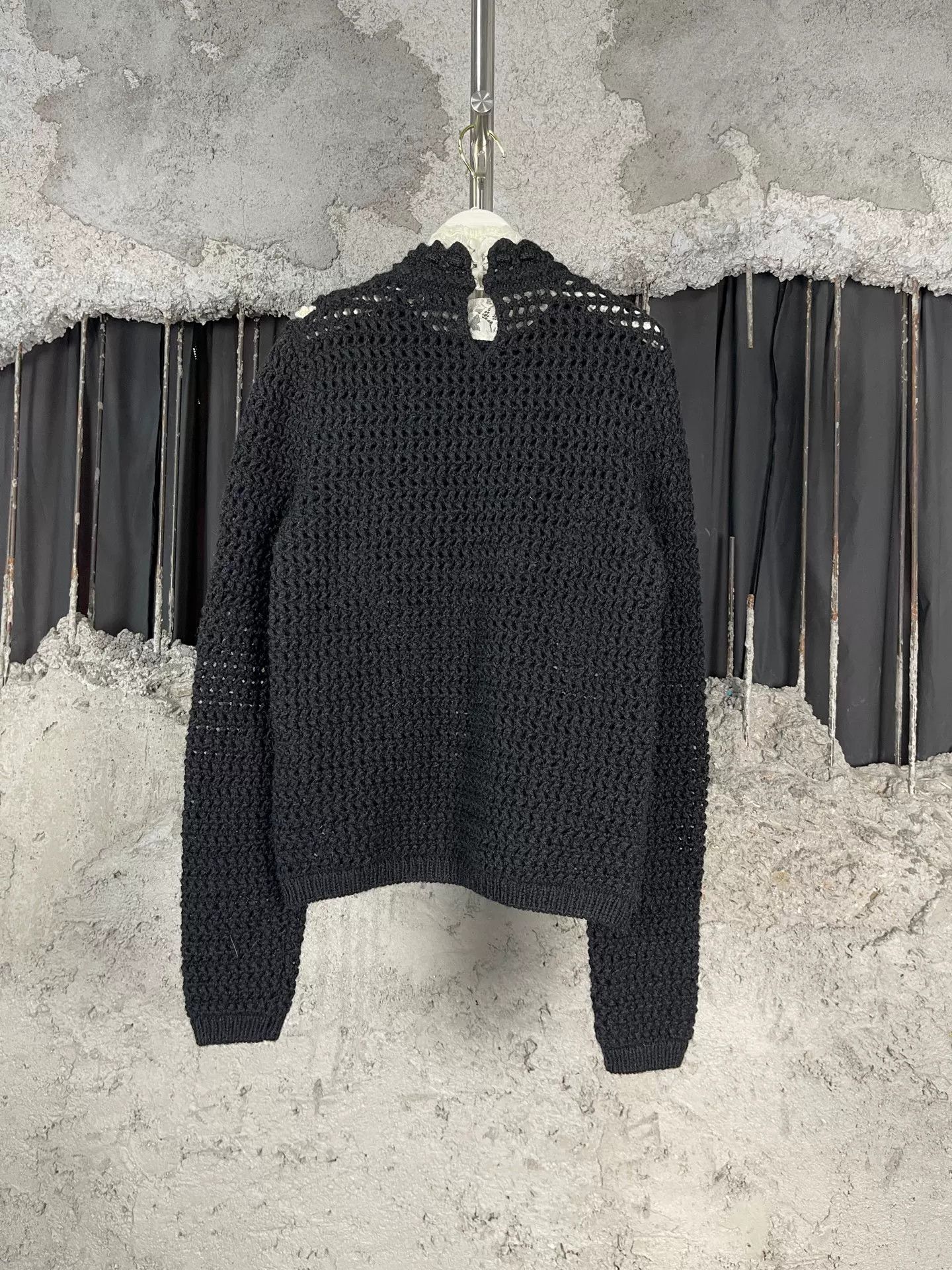 Saint Laurent Paris Saint Laurent Lace Collar Knit Sweater Size L Size L / US 10 / IT 46 - 3 Thumbnail