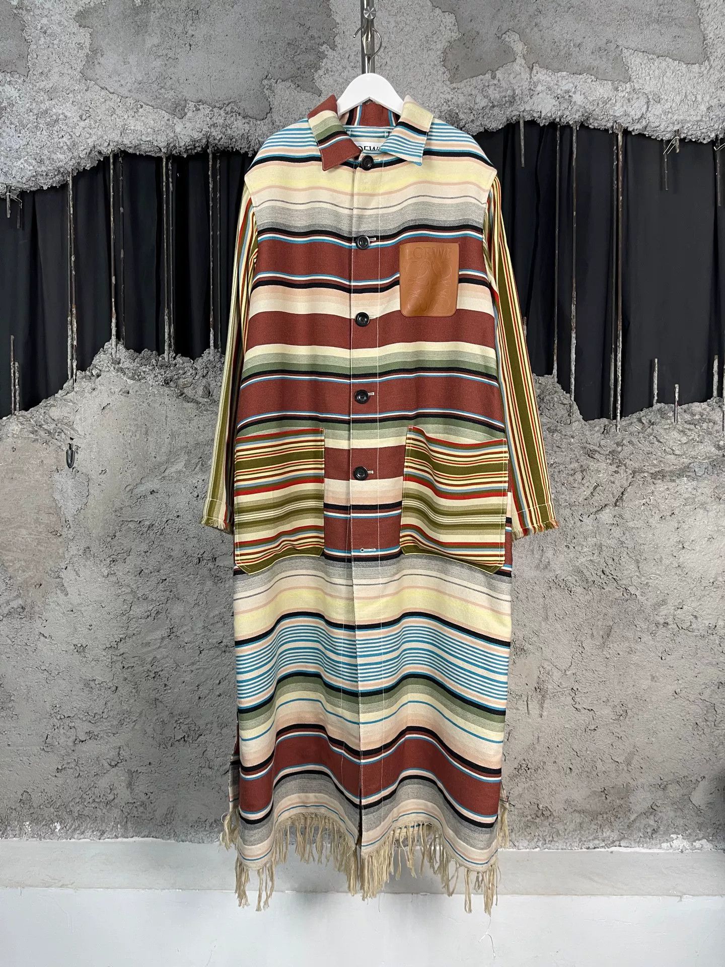 Loewe Loewe Striped Wool Coat Size 48 Size US M / EU 48-50 / 2 - 2 Thumbnail