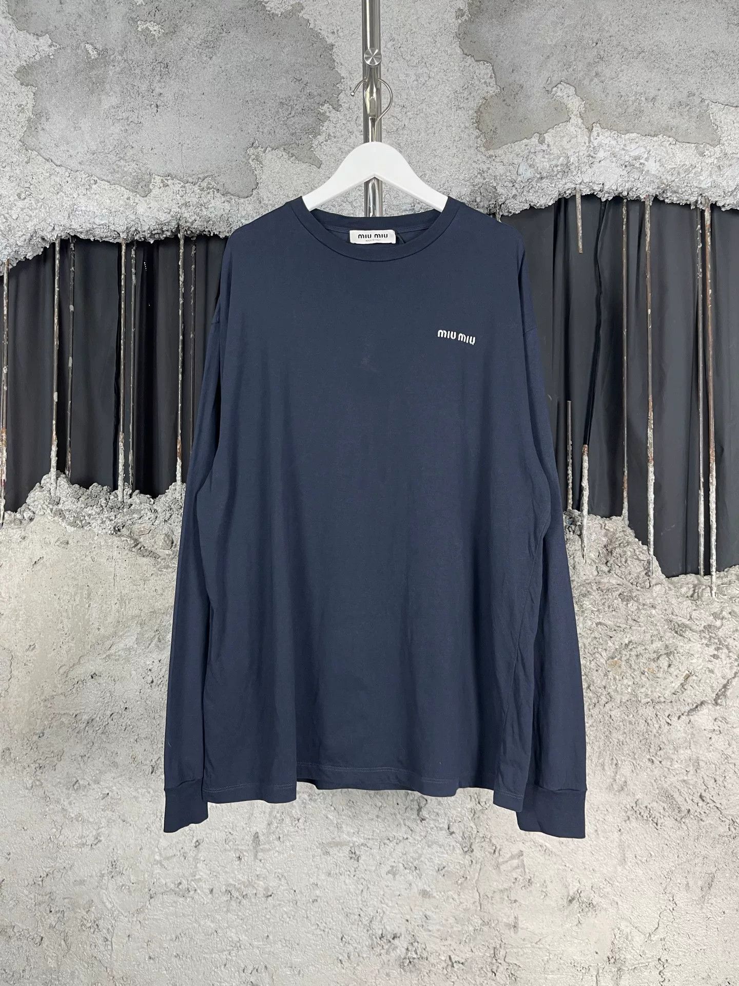 Miu Miu Miu Miu Embroidered Logo Long Sleeve T-Shirt Size S Size S / US 4 / IT 40 - 2 Thumbnail