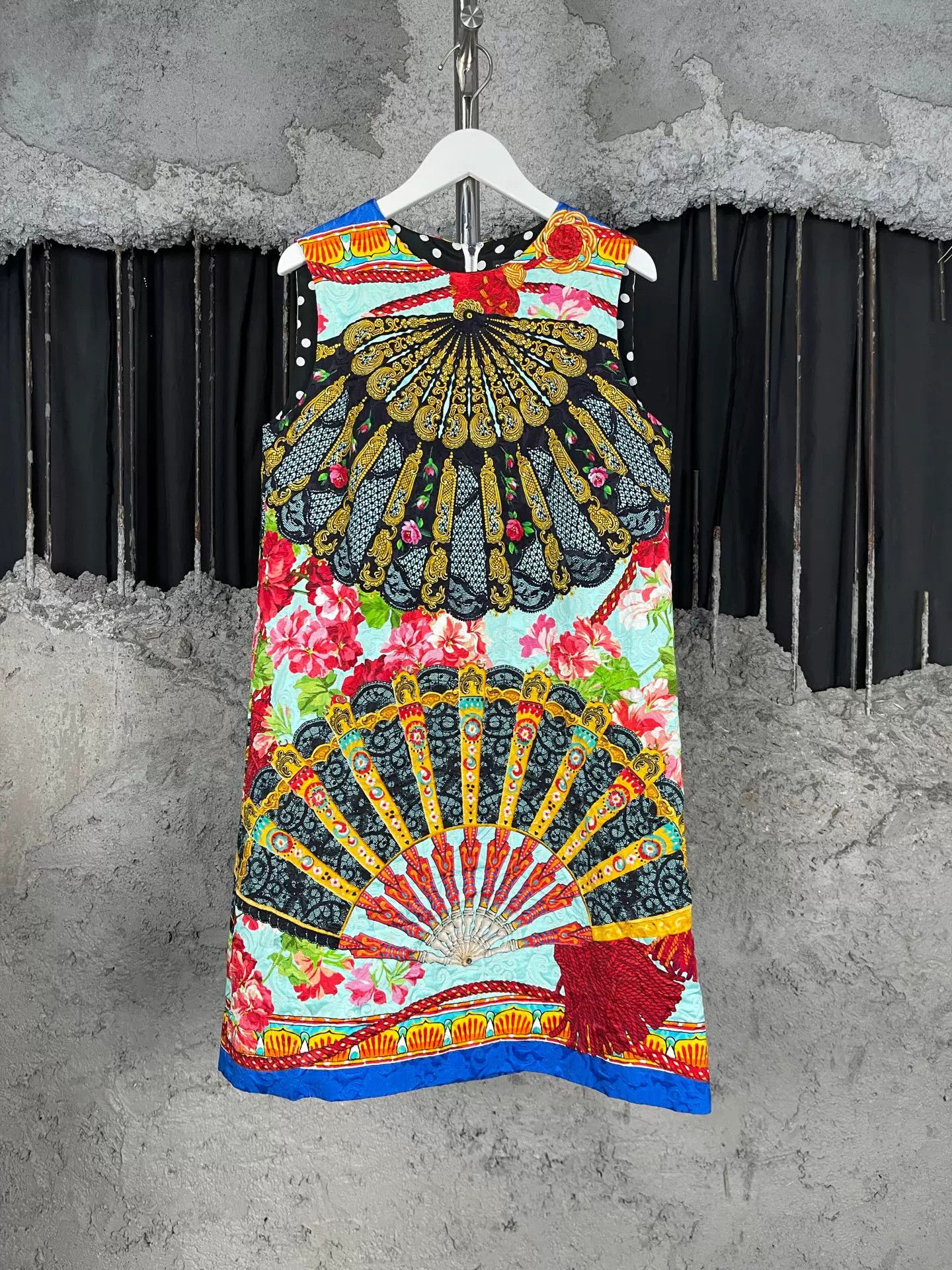 Dolce & Gabbana Dolce & Gabbana Fan Print Sleeveless Dress Size 40 Size S / US 4 / IT 40 - 2 Thumbnail