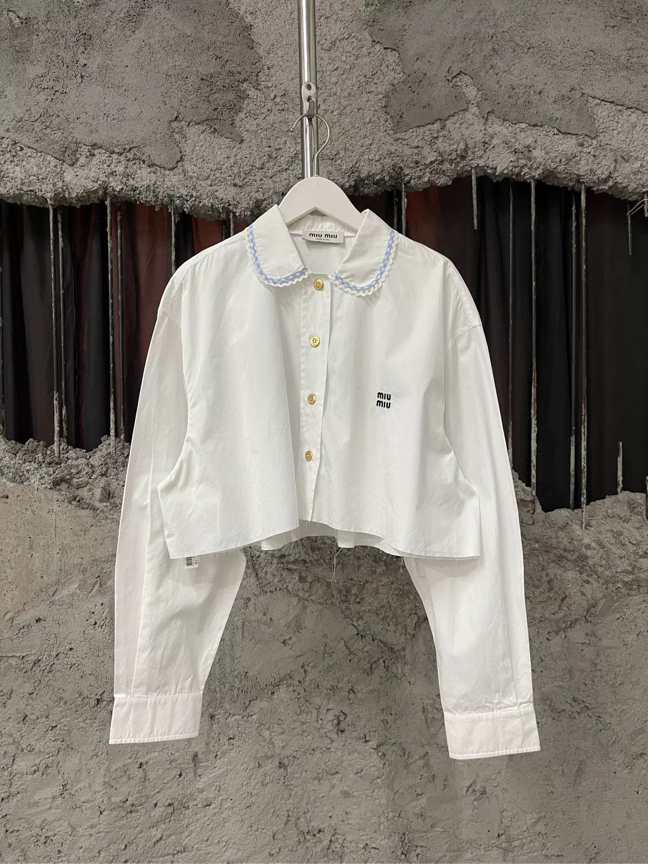 Miu Miu Miu Miu Embroidered Collar Button Up Size 40 Size S / US 4 / IT 40 - 2 Thumbnail