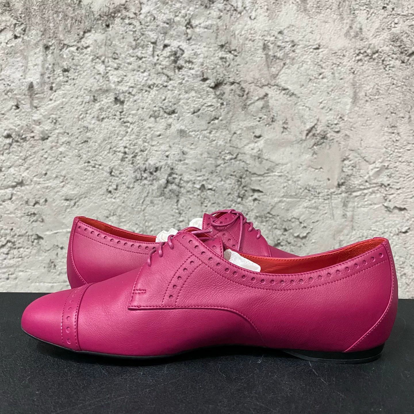 Hermes Hermes Pink Leather Lace-Up Flats Size 36.5 Size US 6.5 / IT 36.5 - 6 Thumbnail