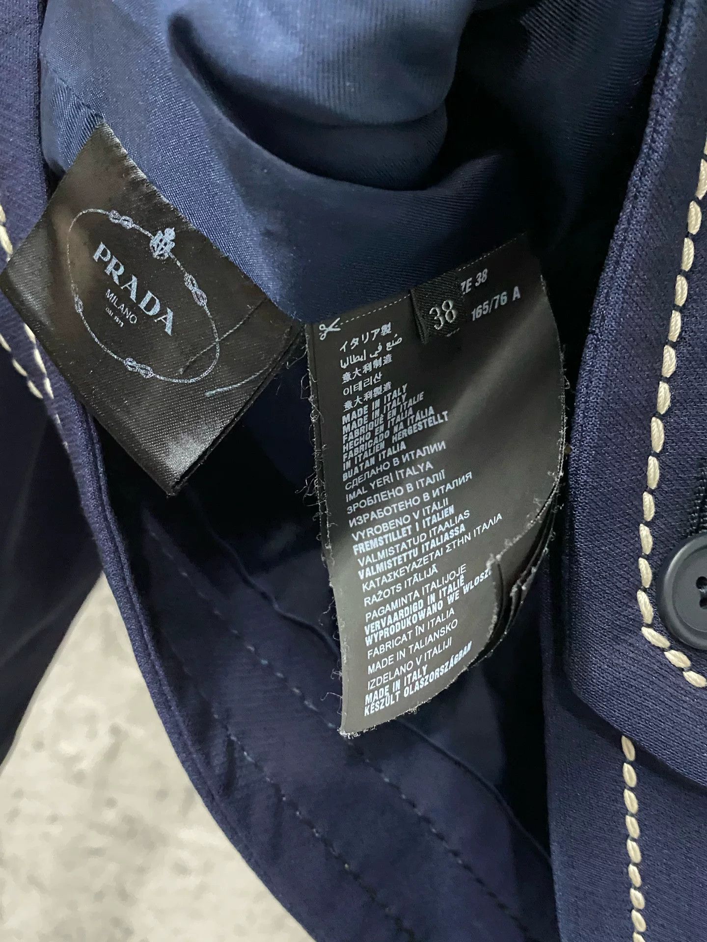 Prada Prada Navy Contrast Stitch Jacket Size 38 Size XS / US 0-2 / IT 36-38 - 6 Thumbnail