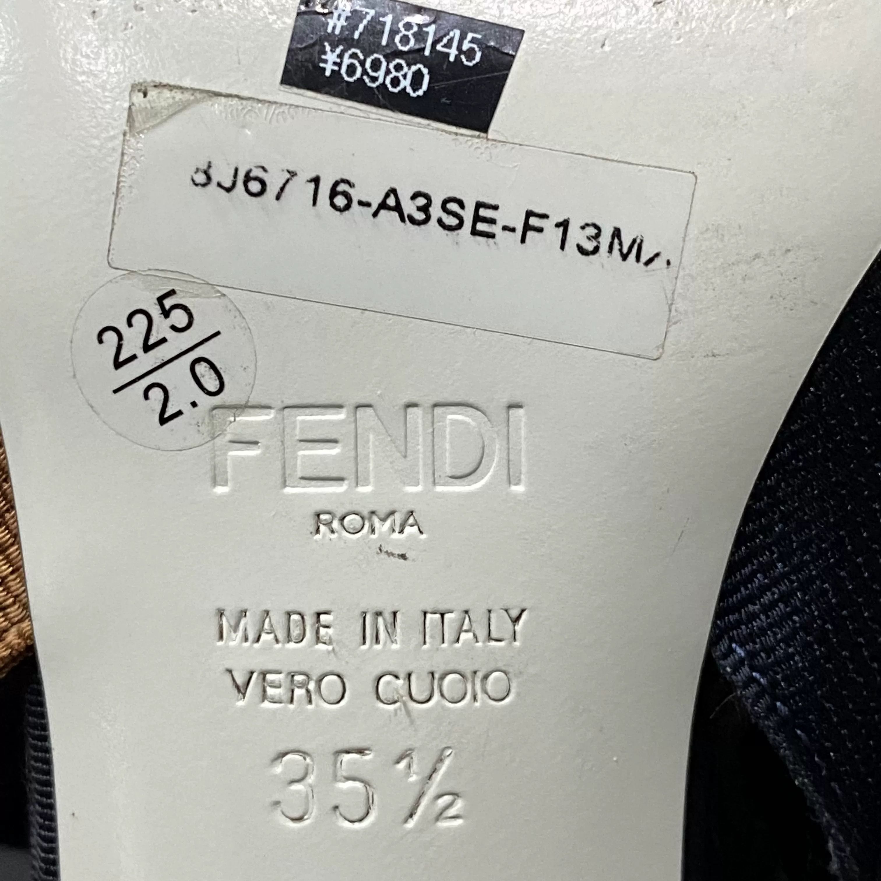 Fendi Fendi Plaid Slingback Heels Size 35.5 Size US 5.5 / IT 35.5 - 9 Thumbnail