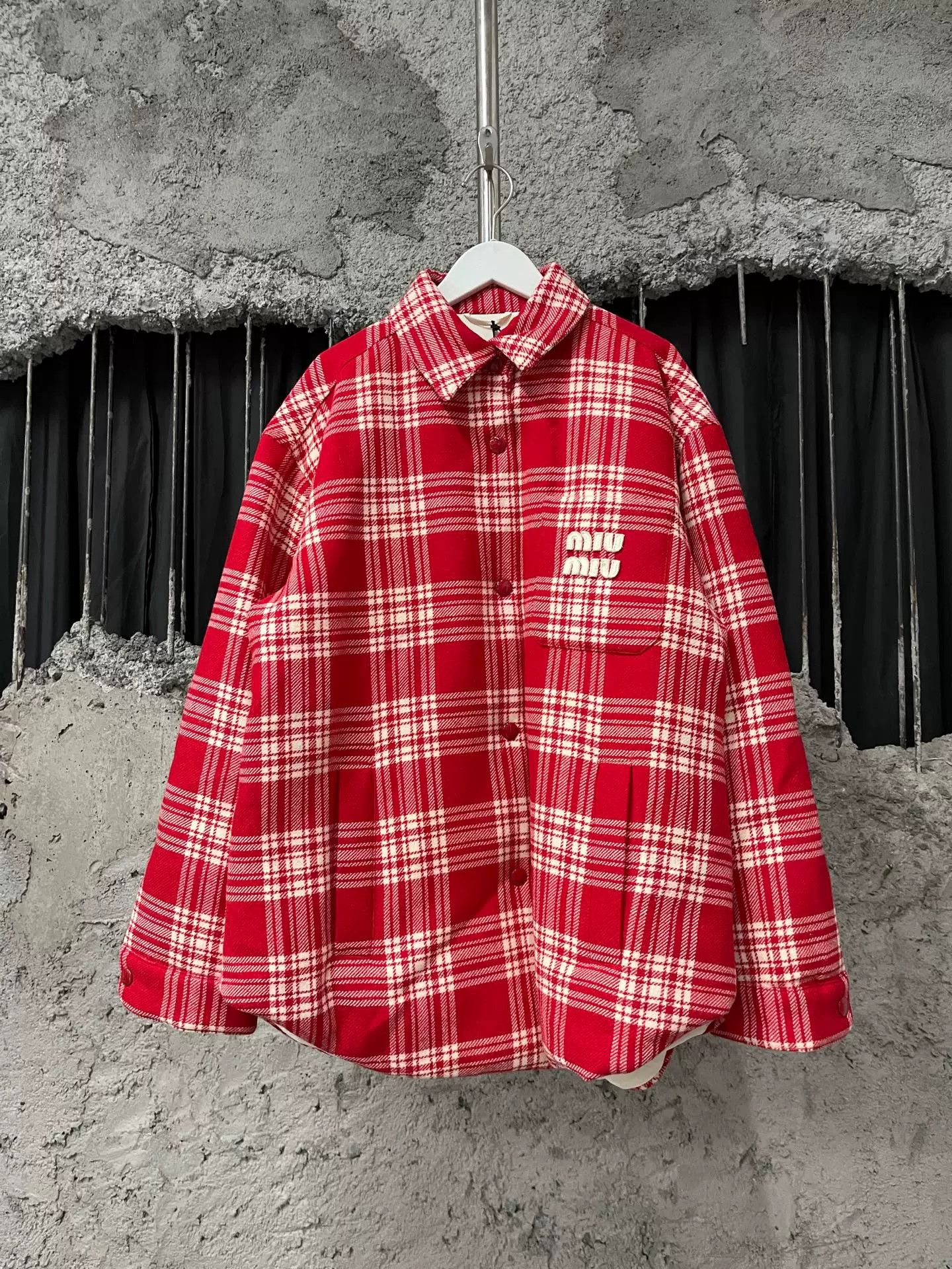 Miu Miu Miu Miu Red Plaid Padded Jacket Size 40 Size S / US 4 / IT 40 - 2 Thumbnail
