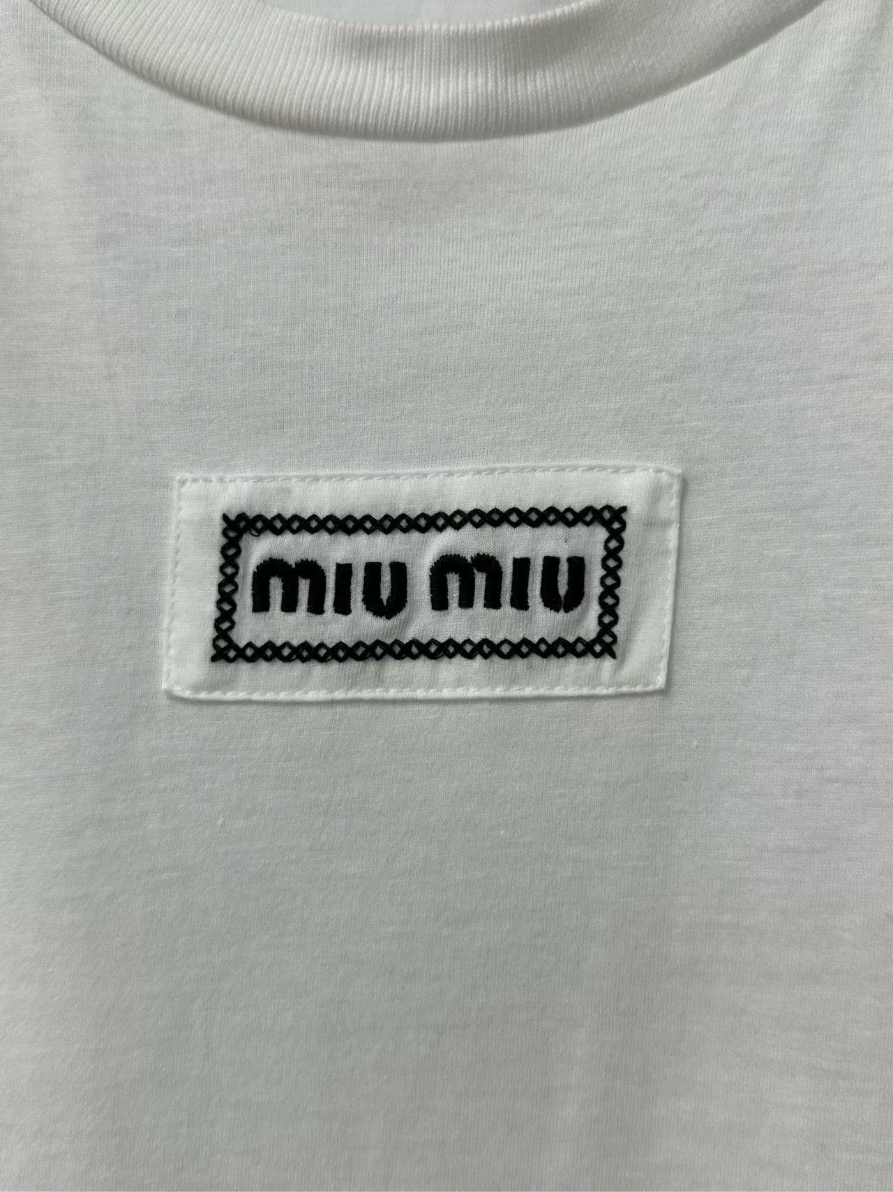 Miu Miu Miu Miu Logo Patch T-Shirt Size L Size L / US 10 / IT 46 - 6 Thumbnail