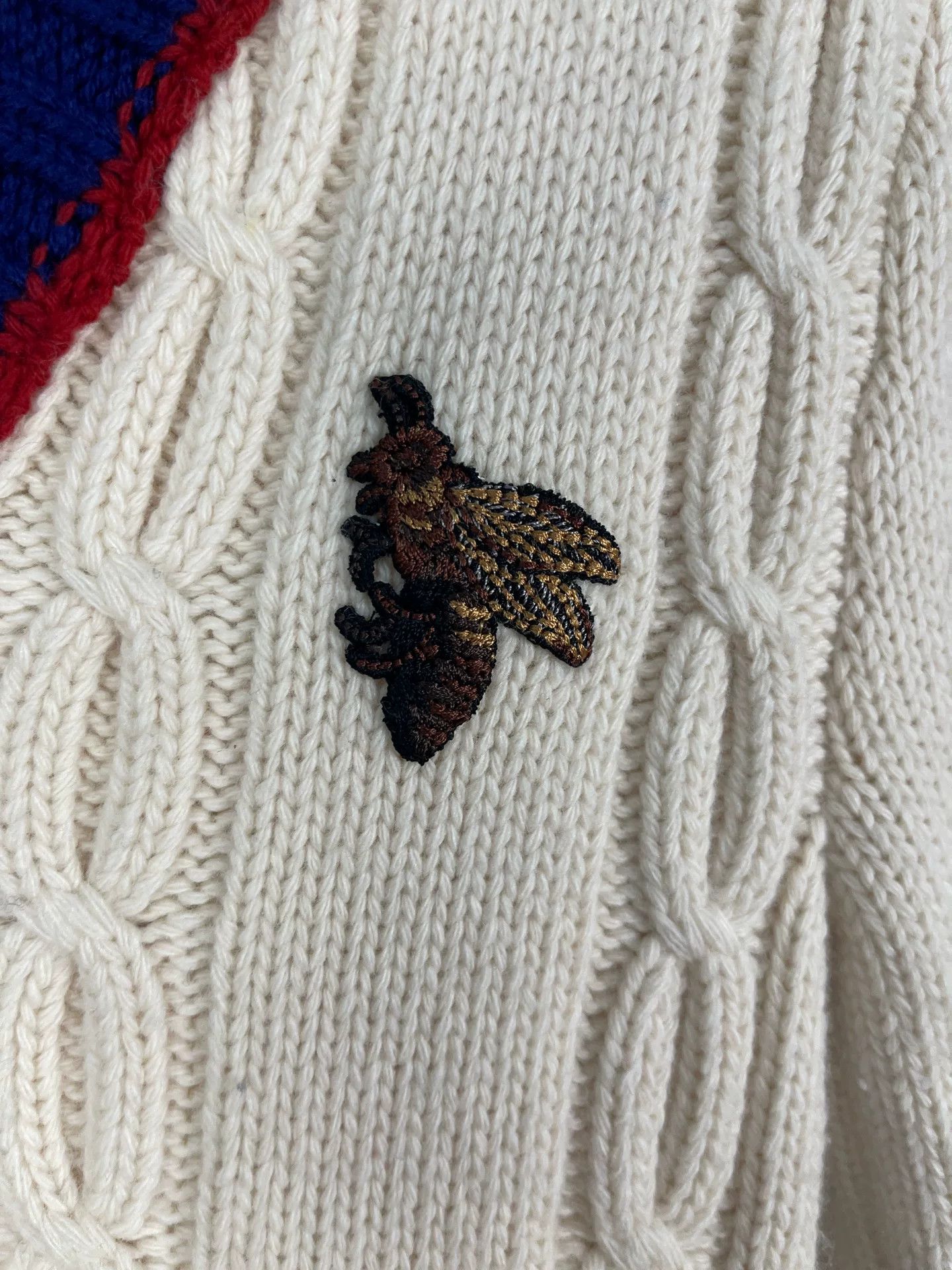 Gucci Gucci Bee Cable Knit Sweater Size XXS Size US XXS / EU 40 - 6 Thumbnail