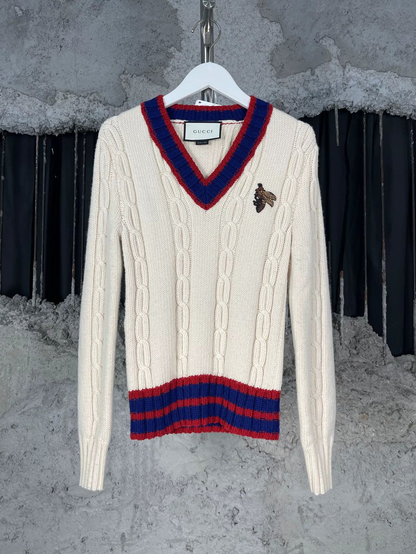 Gucci Gucci Bee Cable Knit Sweater Size XXS Size US XXS / EU 40 - 2 Thumbnail