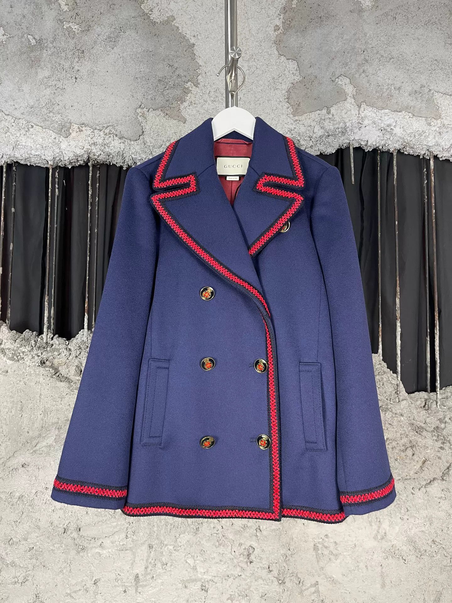 Gucci Gucci Butterfly Embroidered Wool Jacket Size 40 Size S / US 4 / IT 40 - 2 Thumbnail